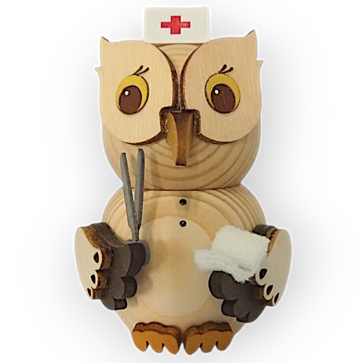 Holzfigur Mini-Eule Krankenschwester