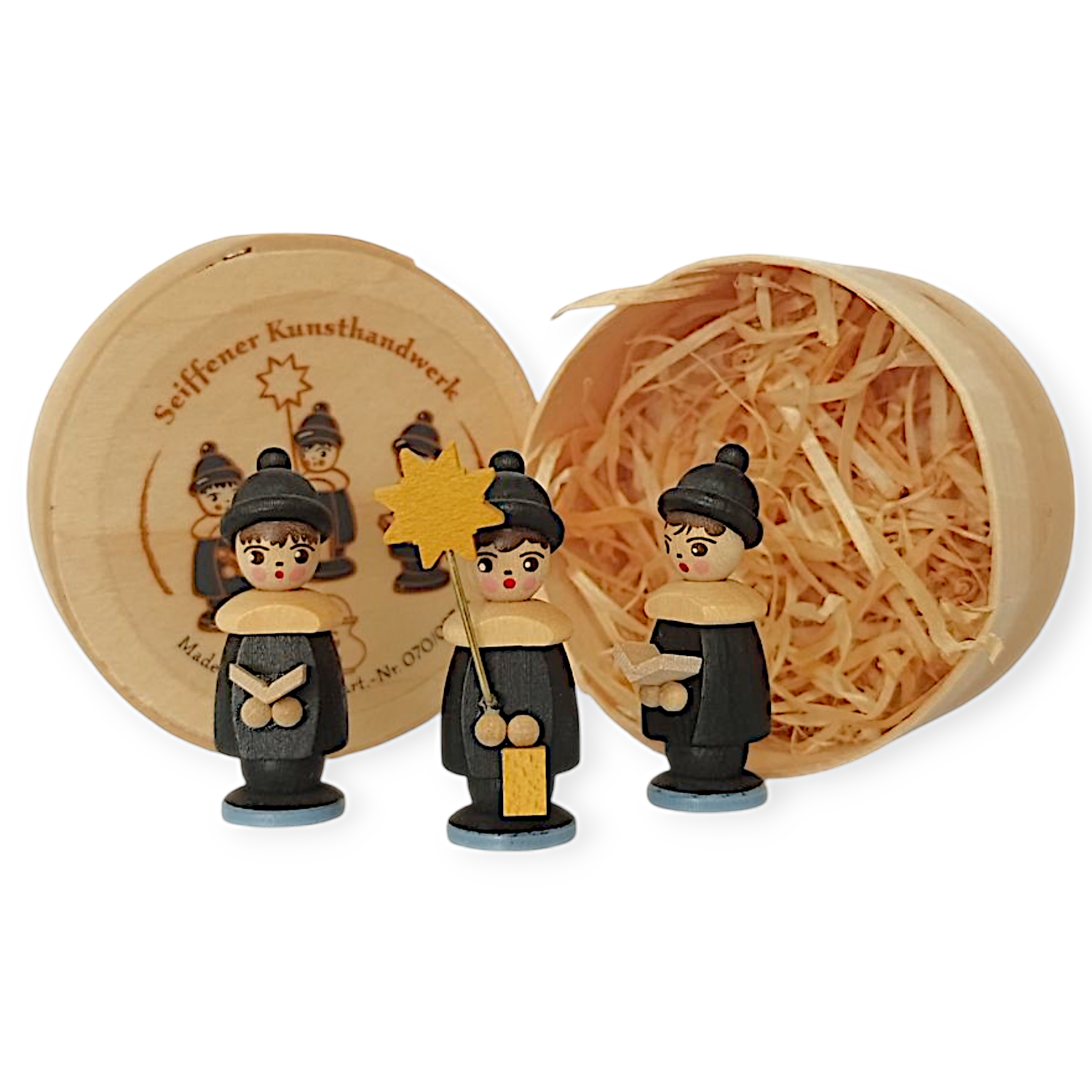 Miniatur Kurrende in der Spanschachtel, schwarz