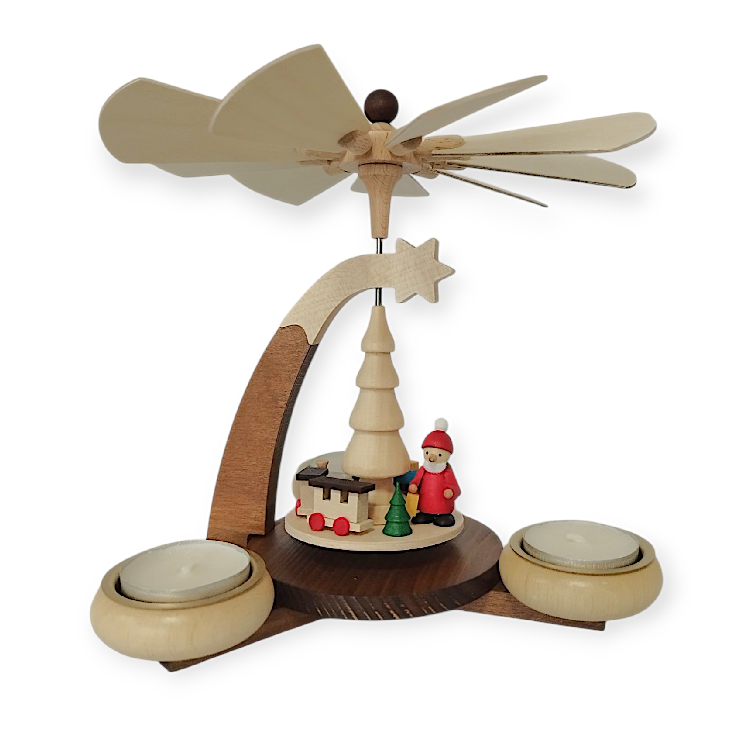 Design Teelichtpyramide Weihnachtsmann mit Schlitten