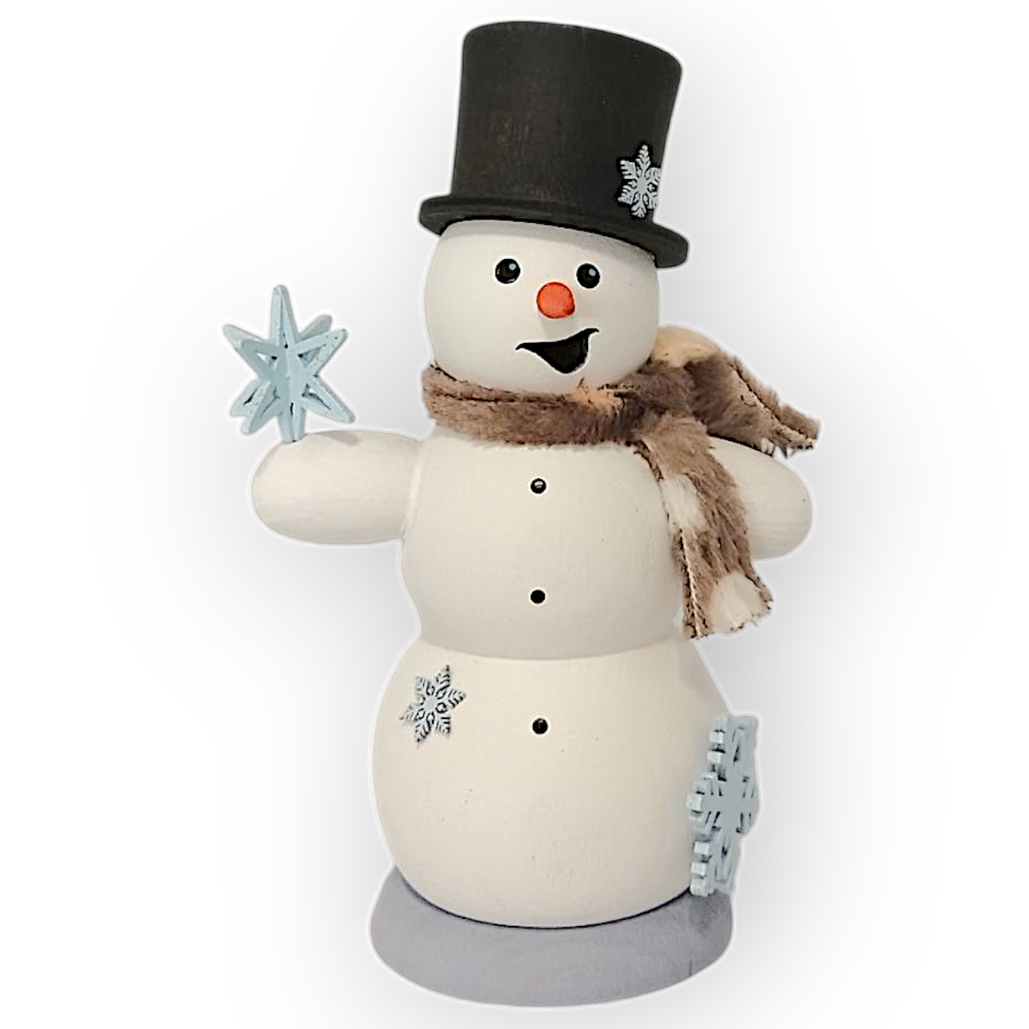 Räuchermann Schneemann mit Schneesternen