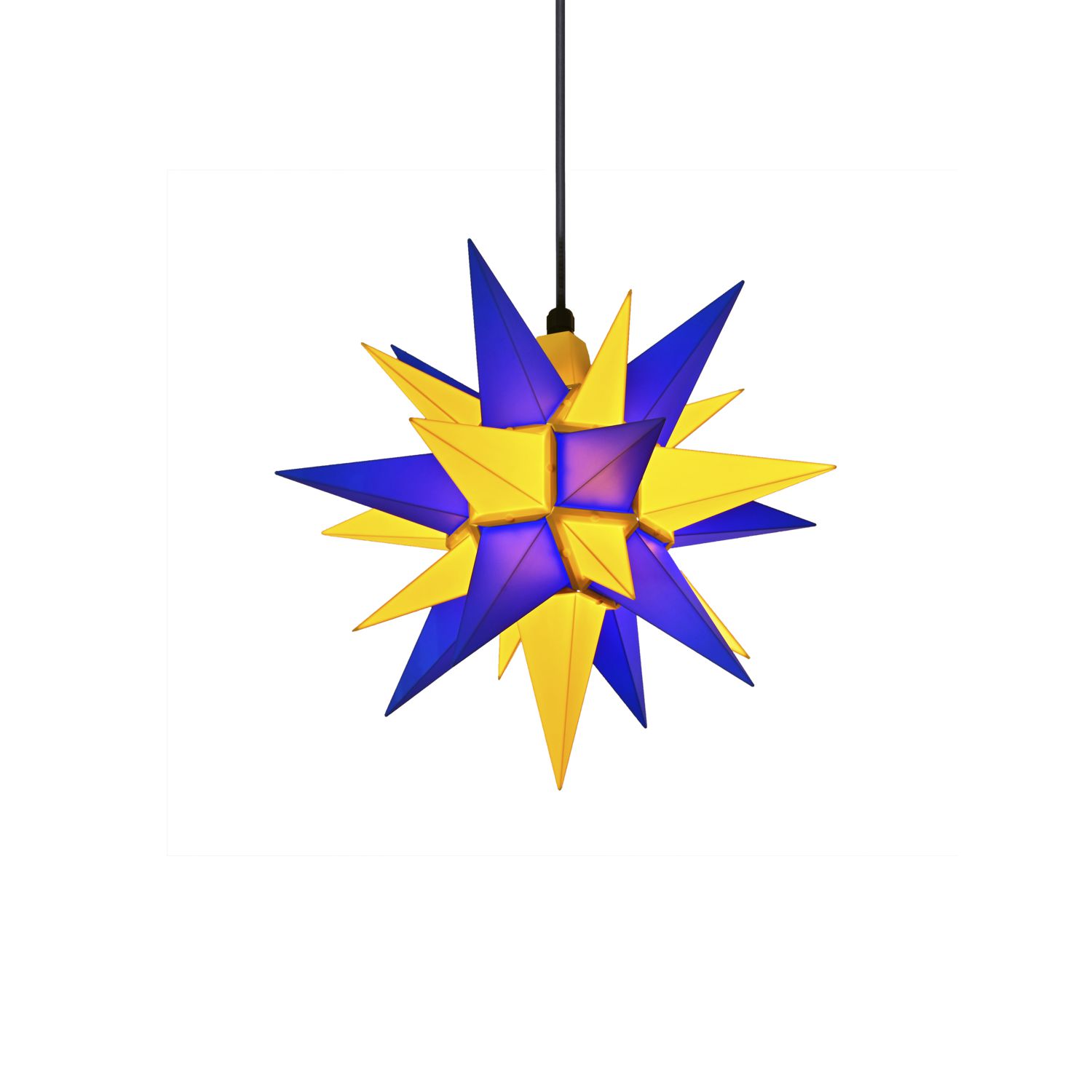 Herrnhuter Stern Kunststoff A4, 40cm blau/gelb, Edition Oberlausitz