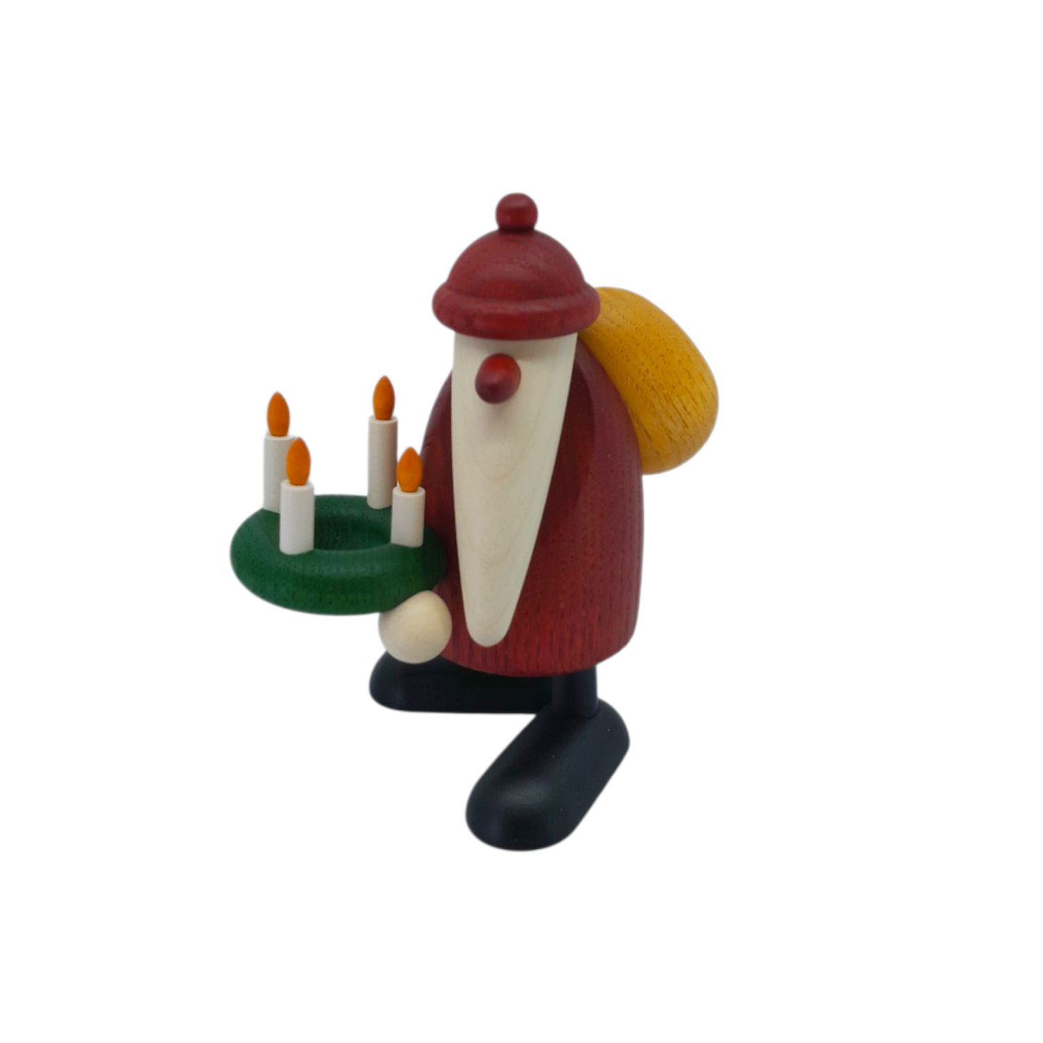 Weihnachtsmann mit Adventskranz