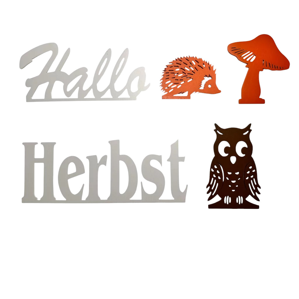 Figurenset für Dekosockel Hallo Herbst, 5-tlg.