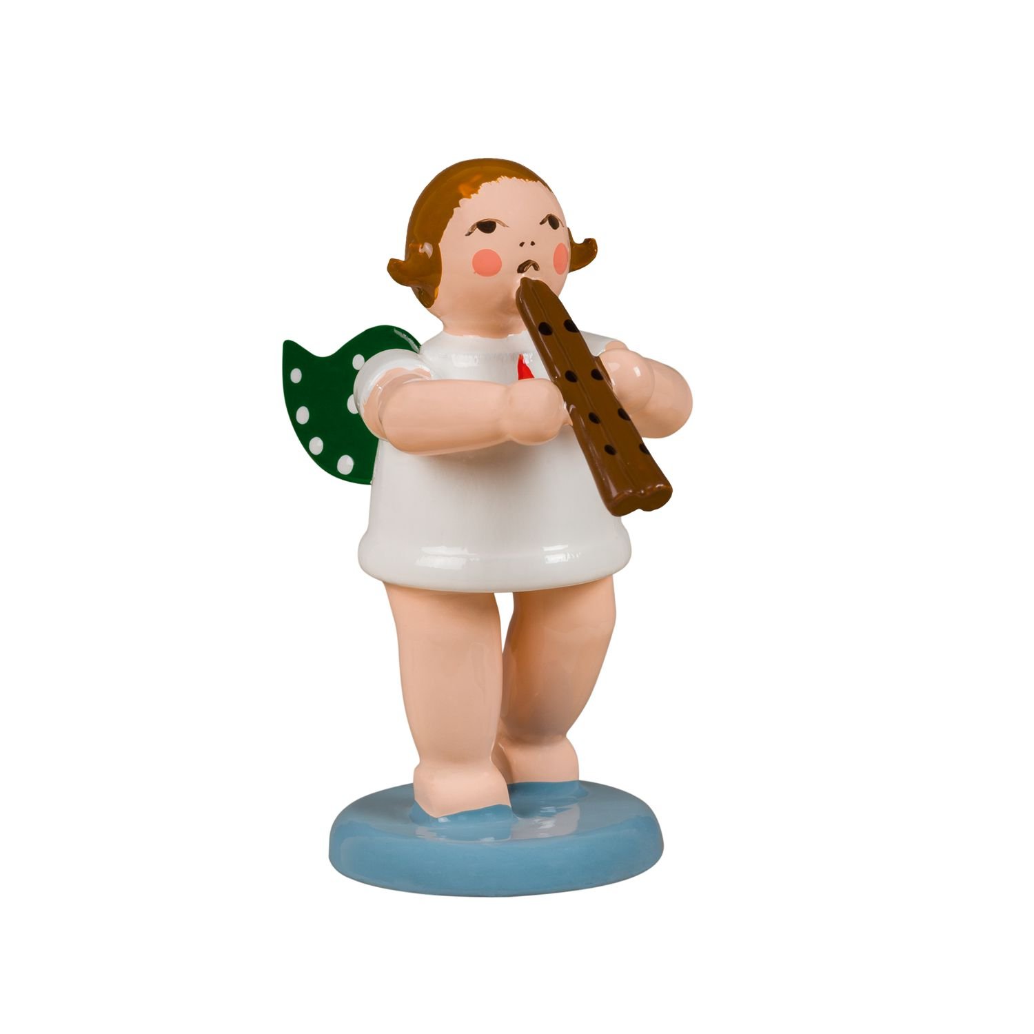 Engel mit Doppelflöte, ohne Krone