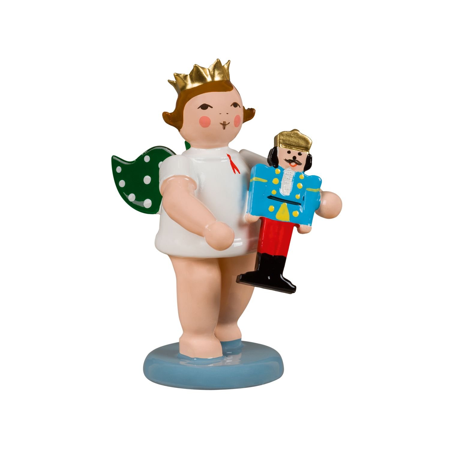 Engel mit Olbernhauer Marktfigur - Nussknacker mit Krone