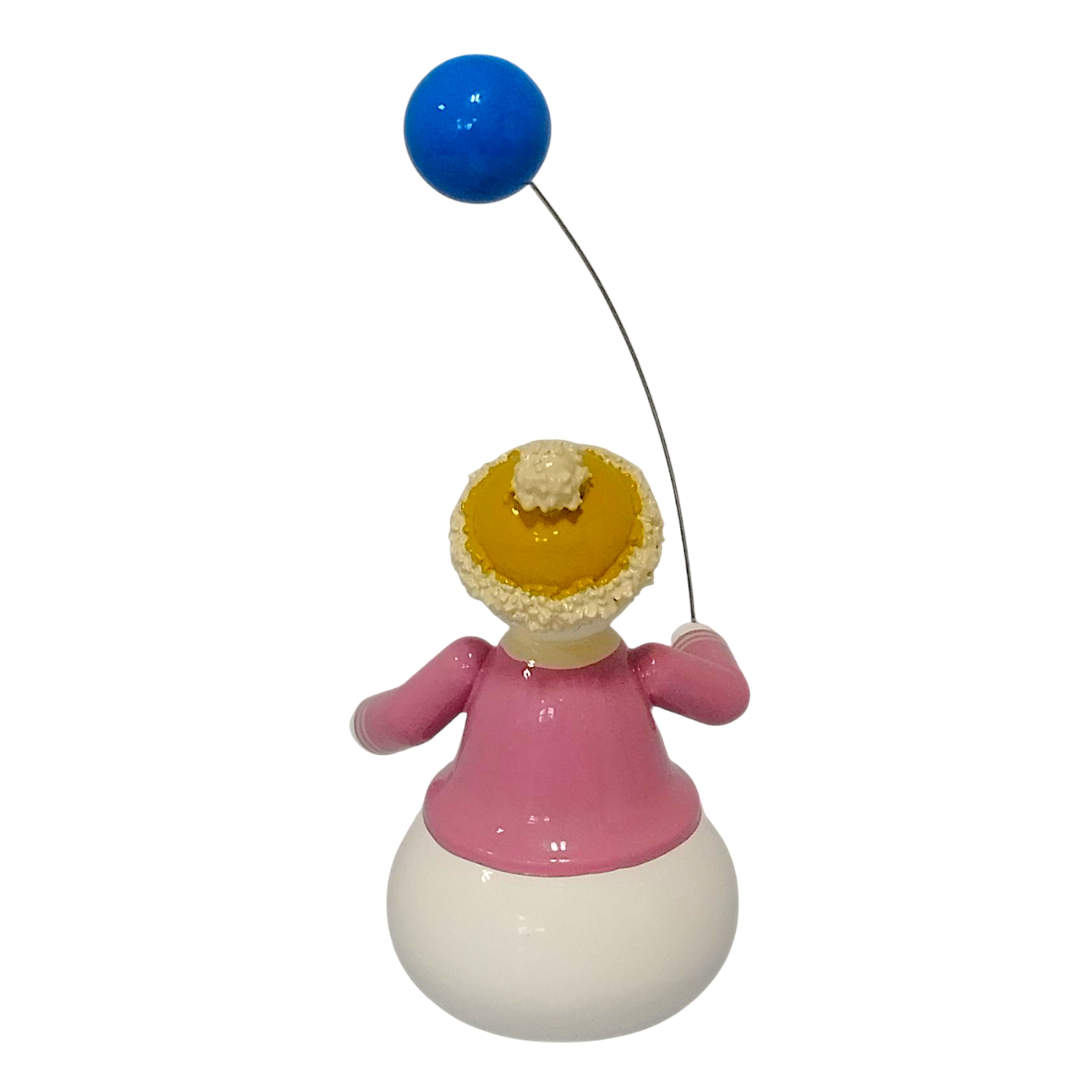 Schneemann mit Luftballon, blau