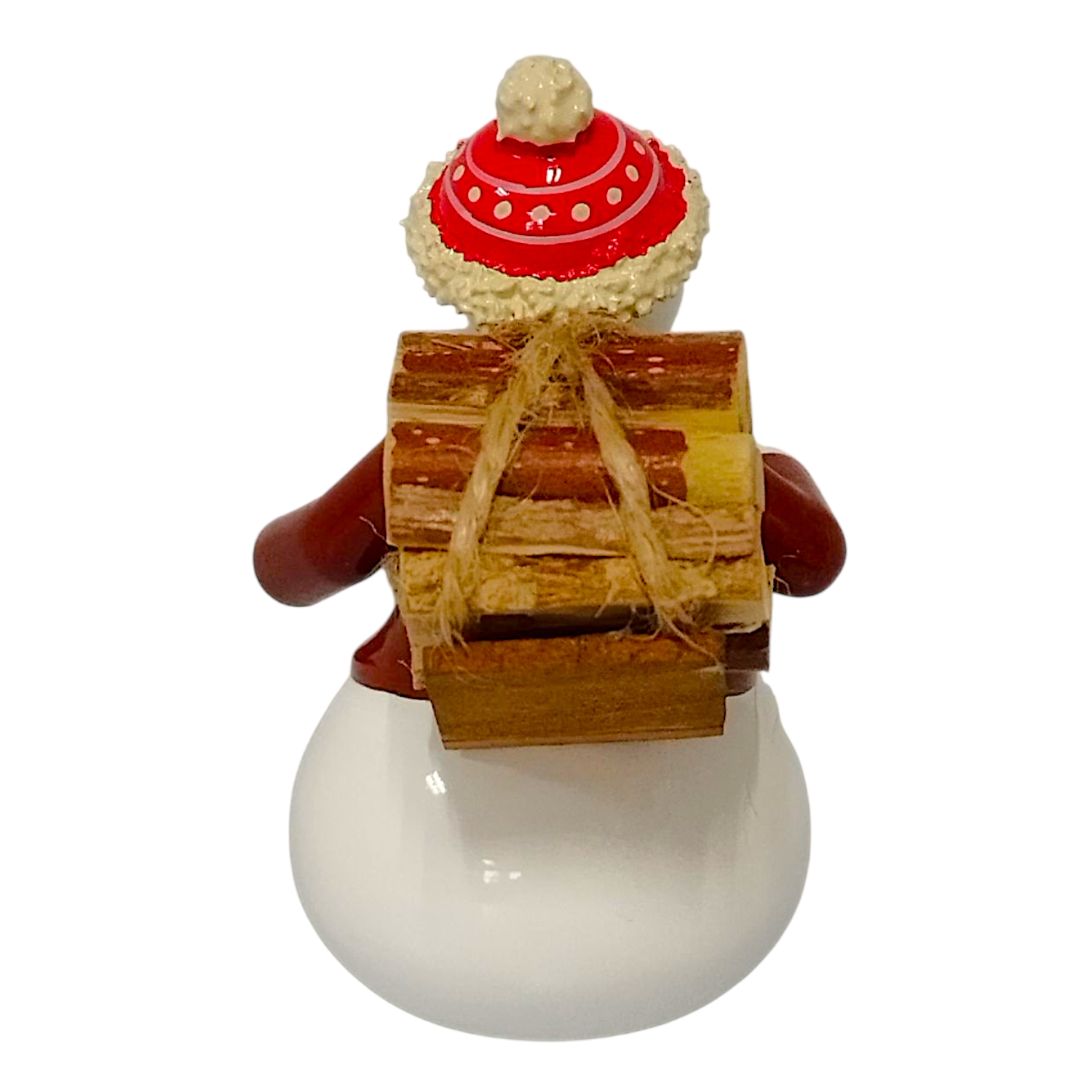 Schneemann mit Holzhucke