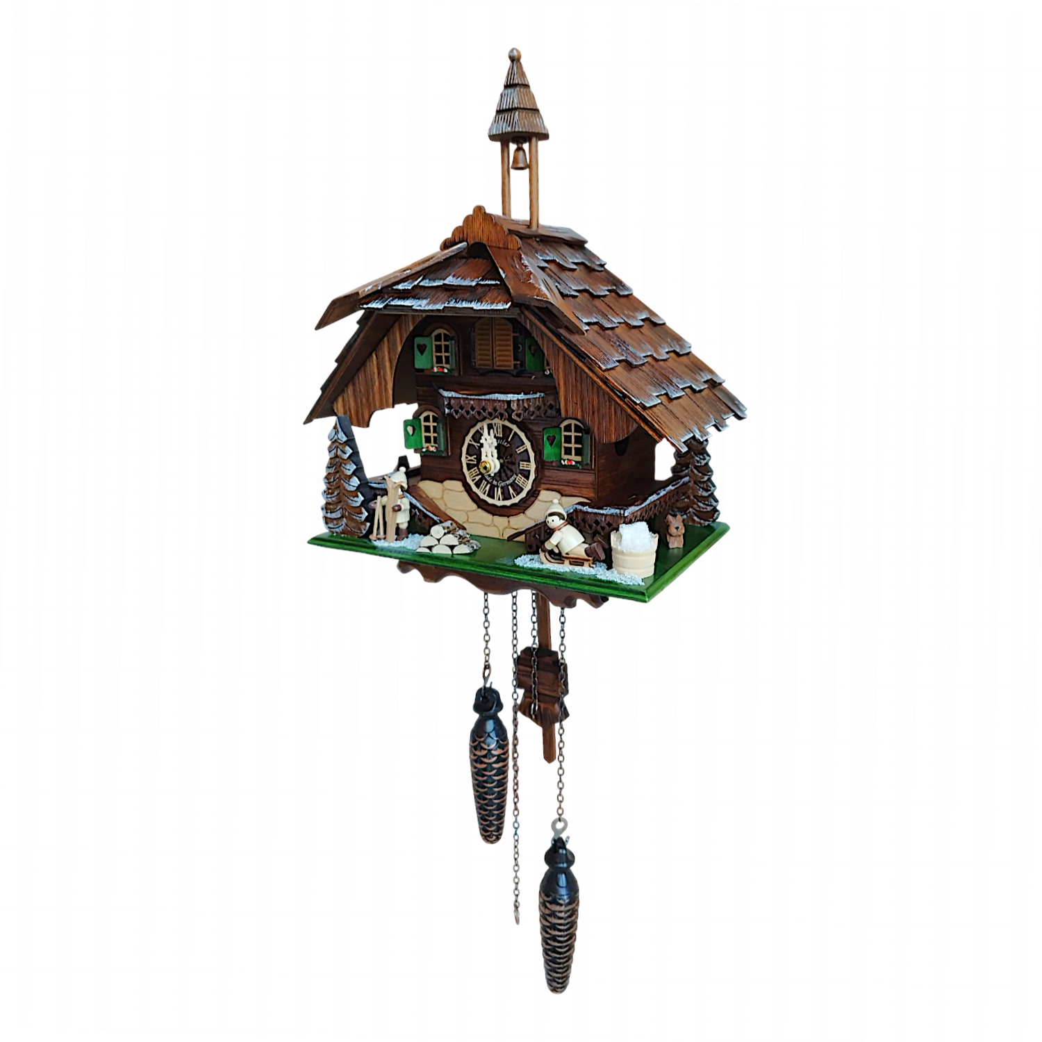 Quatz Kuckucksuhr Winter im Erzgebirge