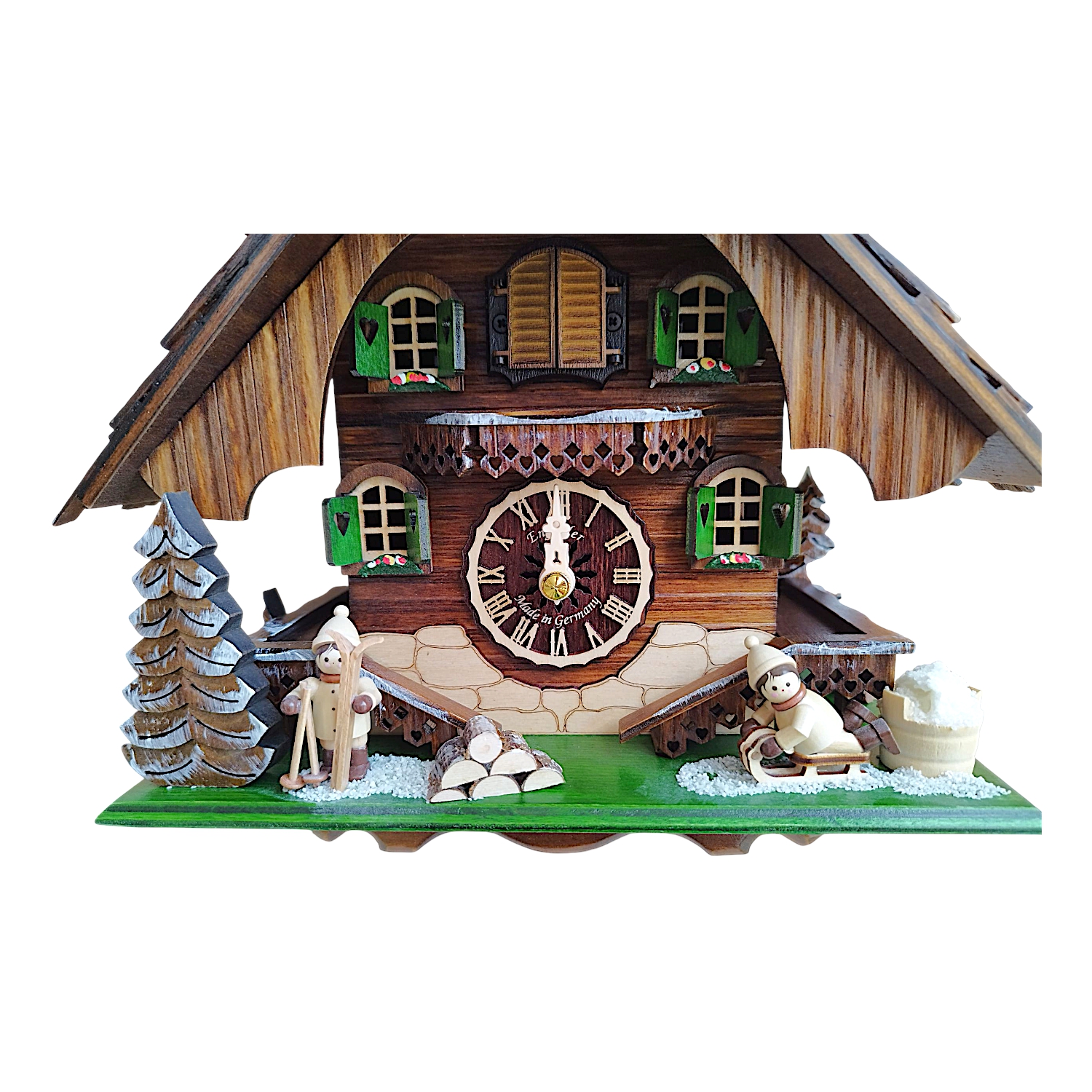 Quatz Kuckucksuhr Winter im Erzgebirge