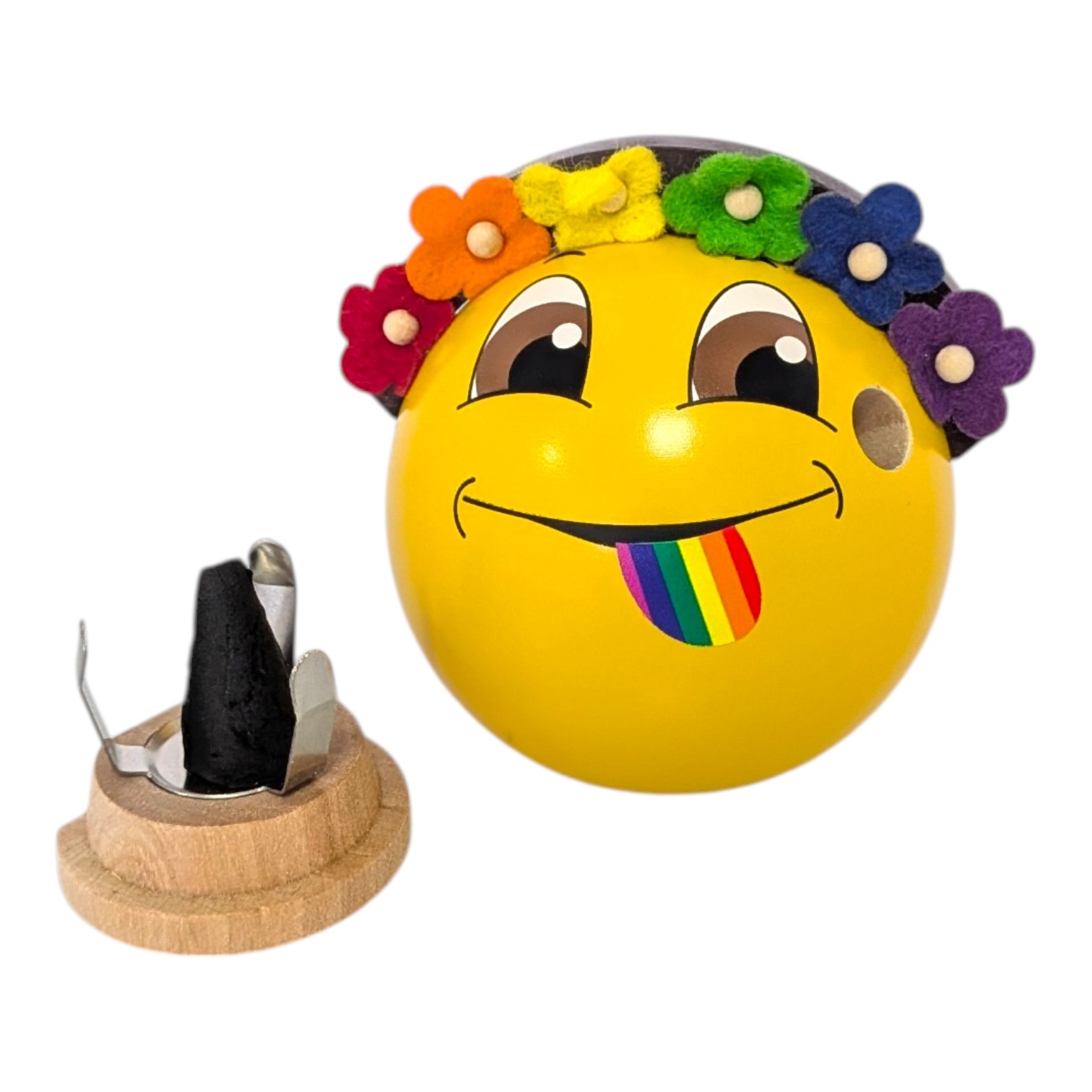 Räuchermann Emotionsfigur Lou unterm Regenbogen
