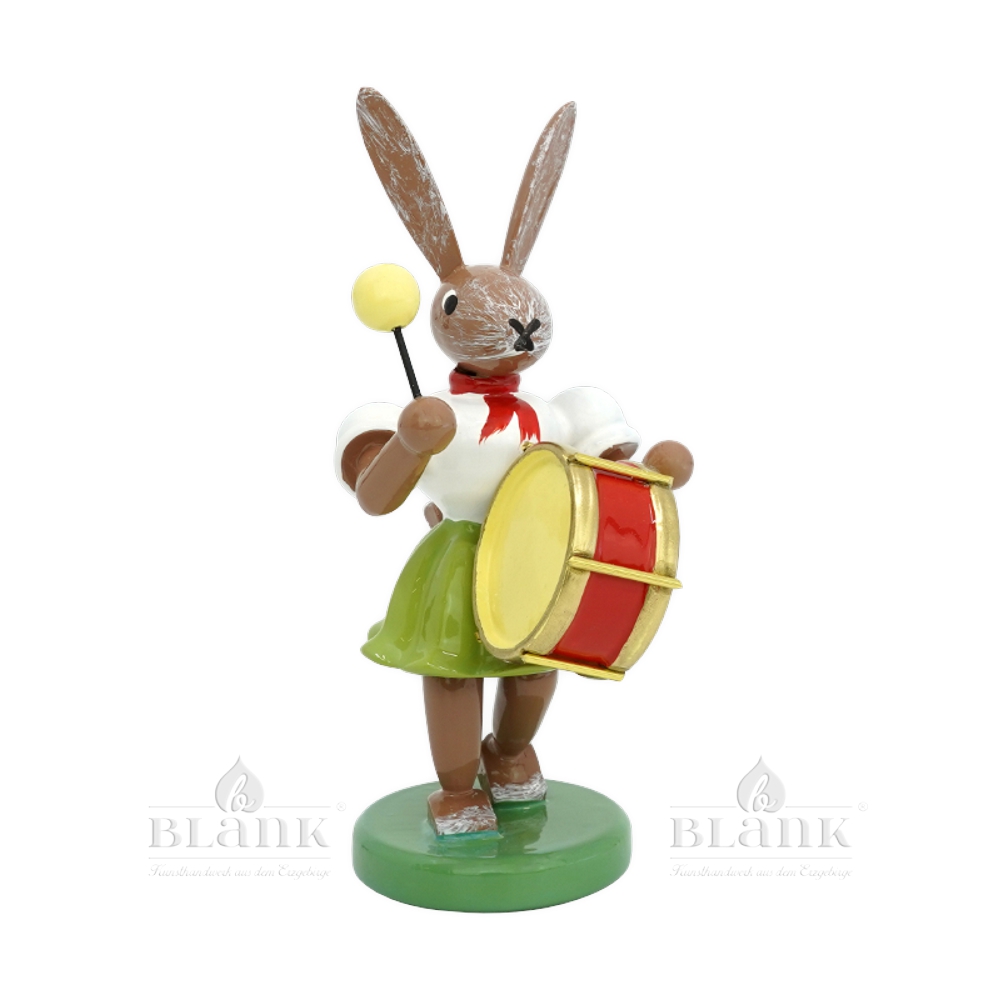 Blank Osterhase mit Pauke, farbig