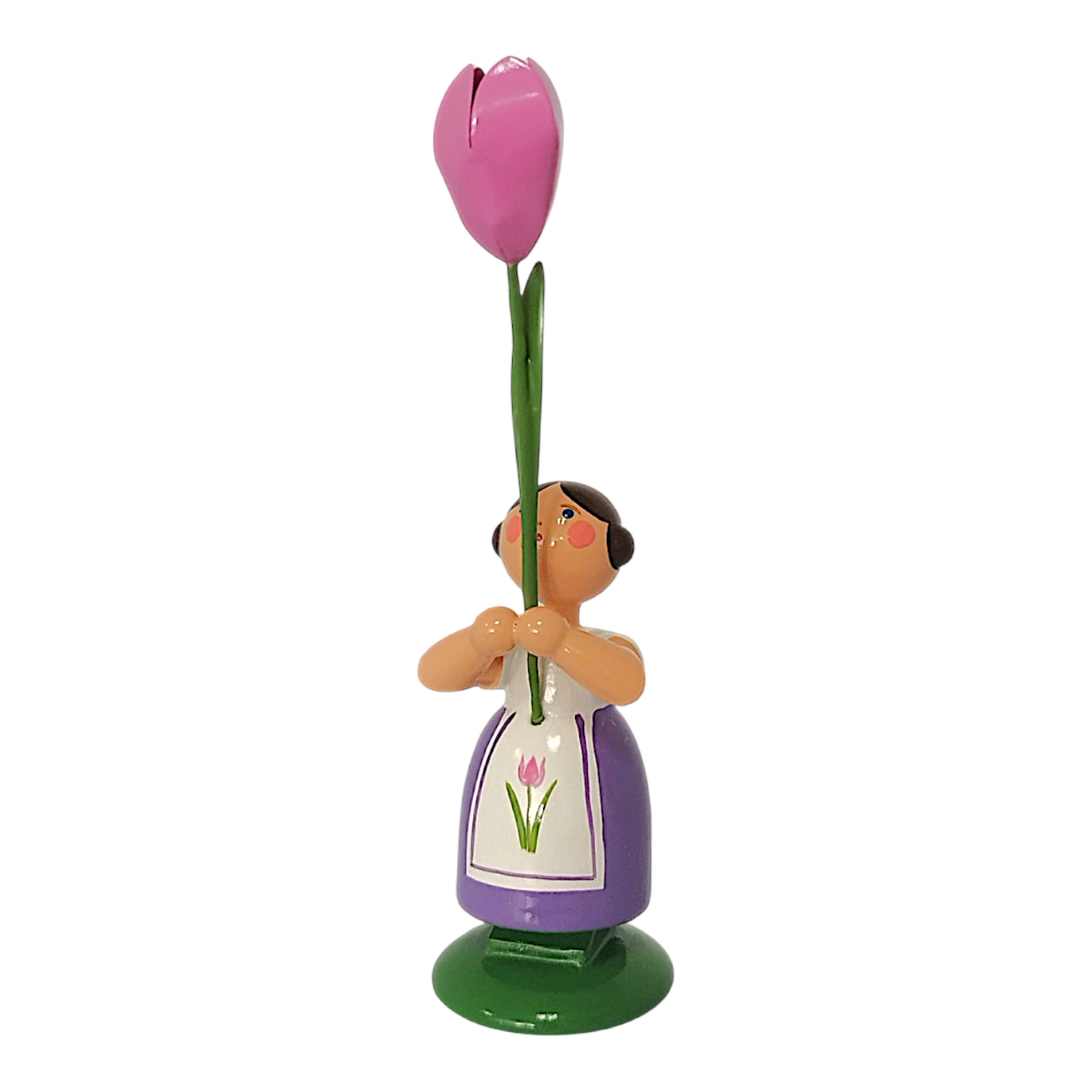 Blumenkind Mädchen mit rosa Tulpe