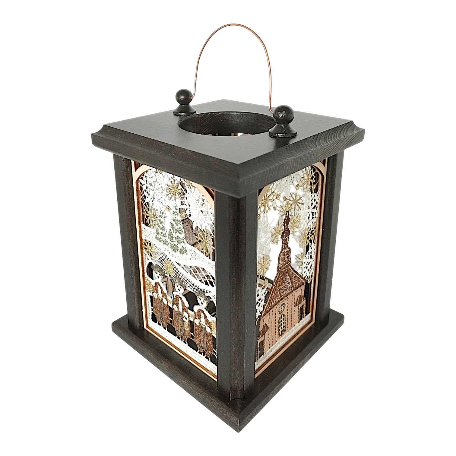 Laterne Seiffener Kirche, dunkel