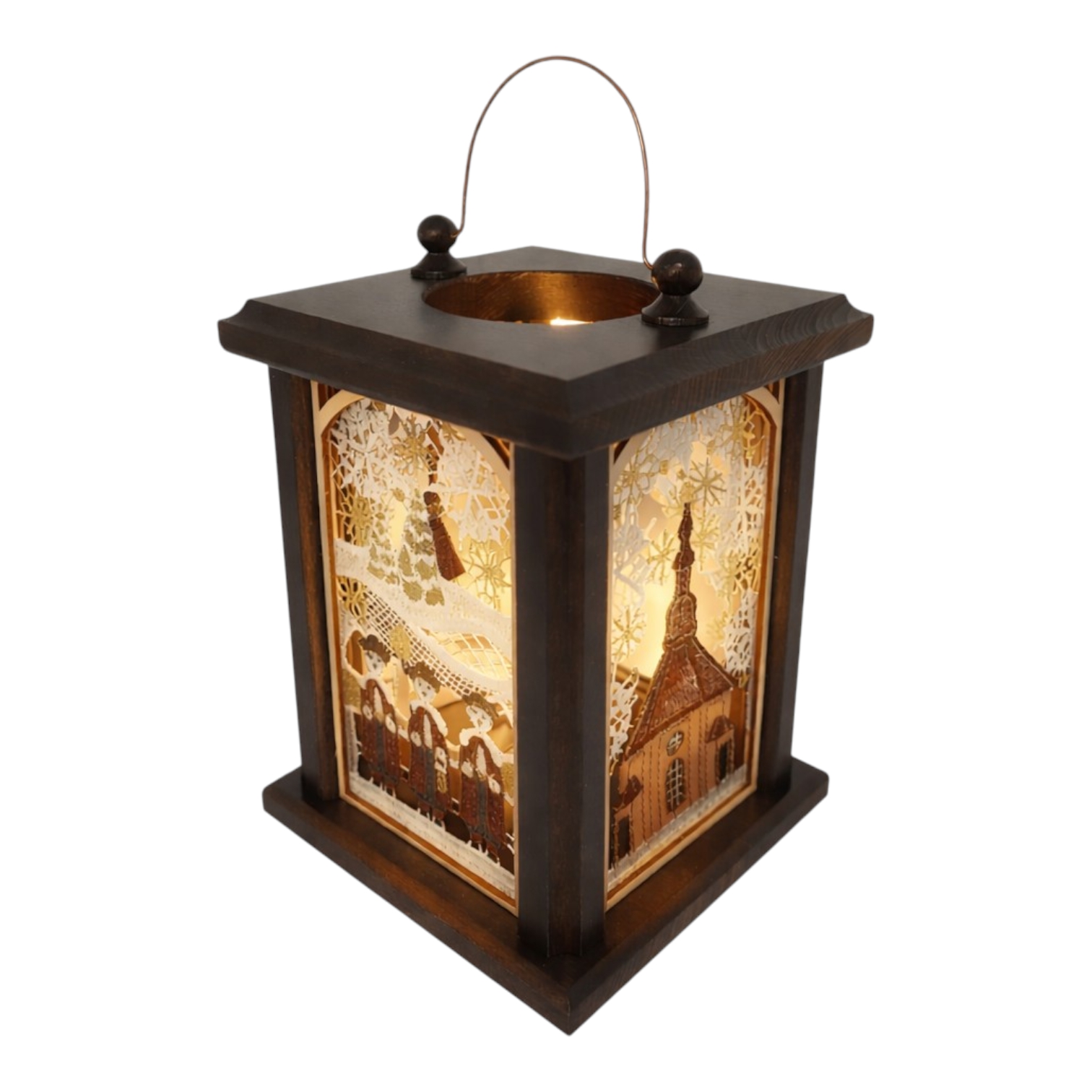 Laterne Seiffener Kirche, dunkel