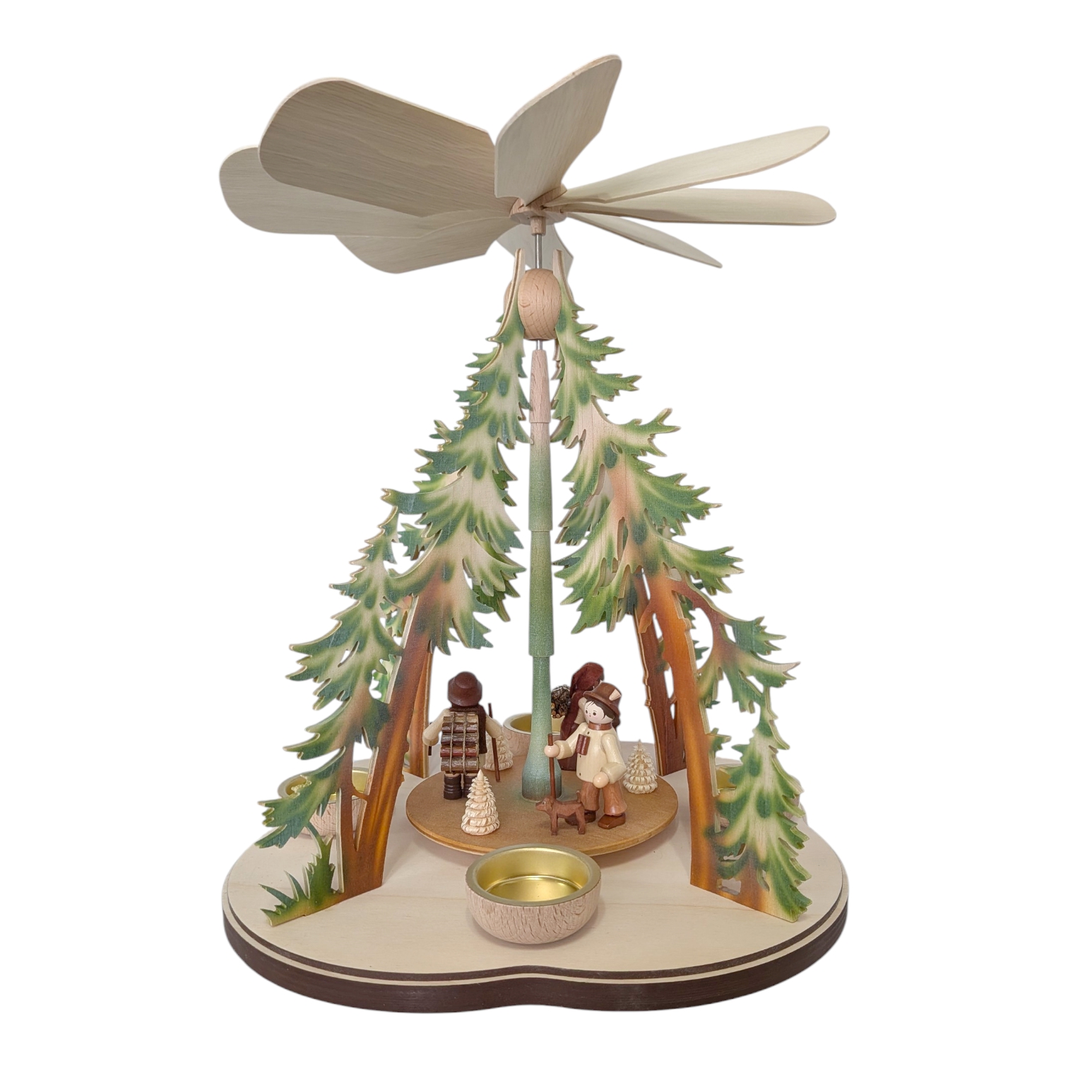 Teelichtpyramide Waldarbeiter