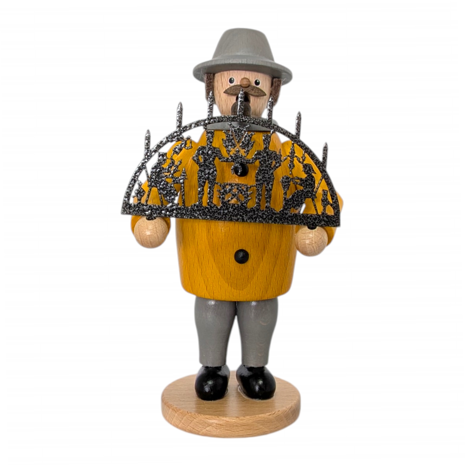 Räuchermann Schwibbogen, gelb