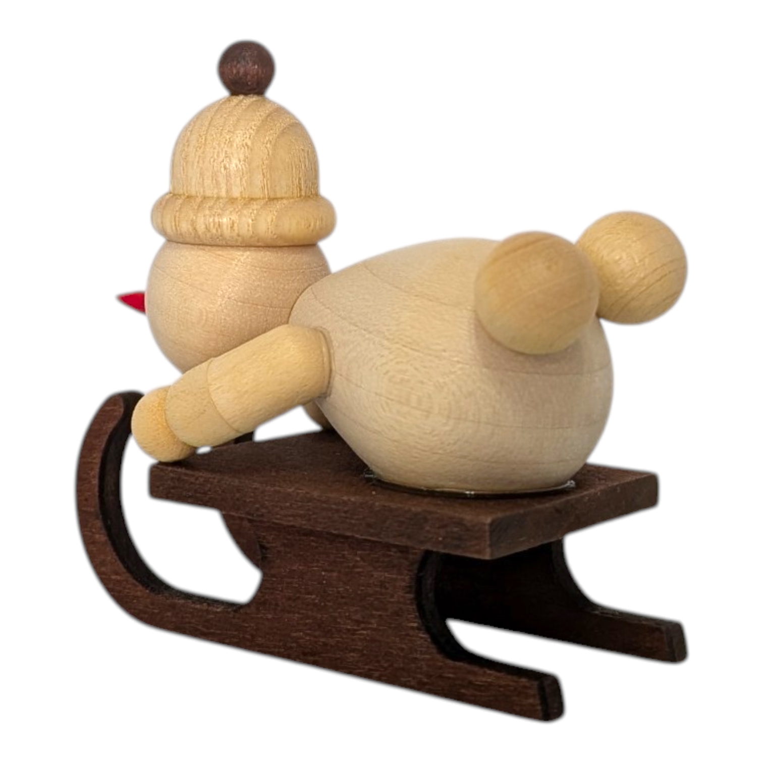 Schneemann Junior ohne Sockel auf Rennschlitten