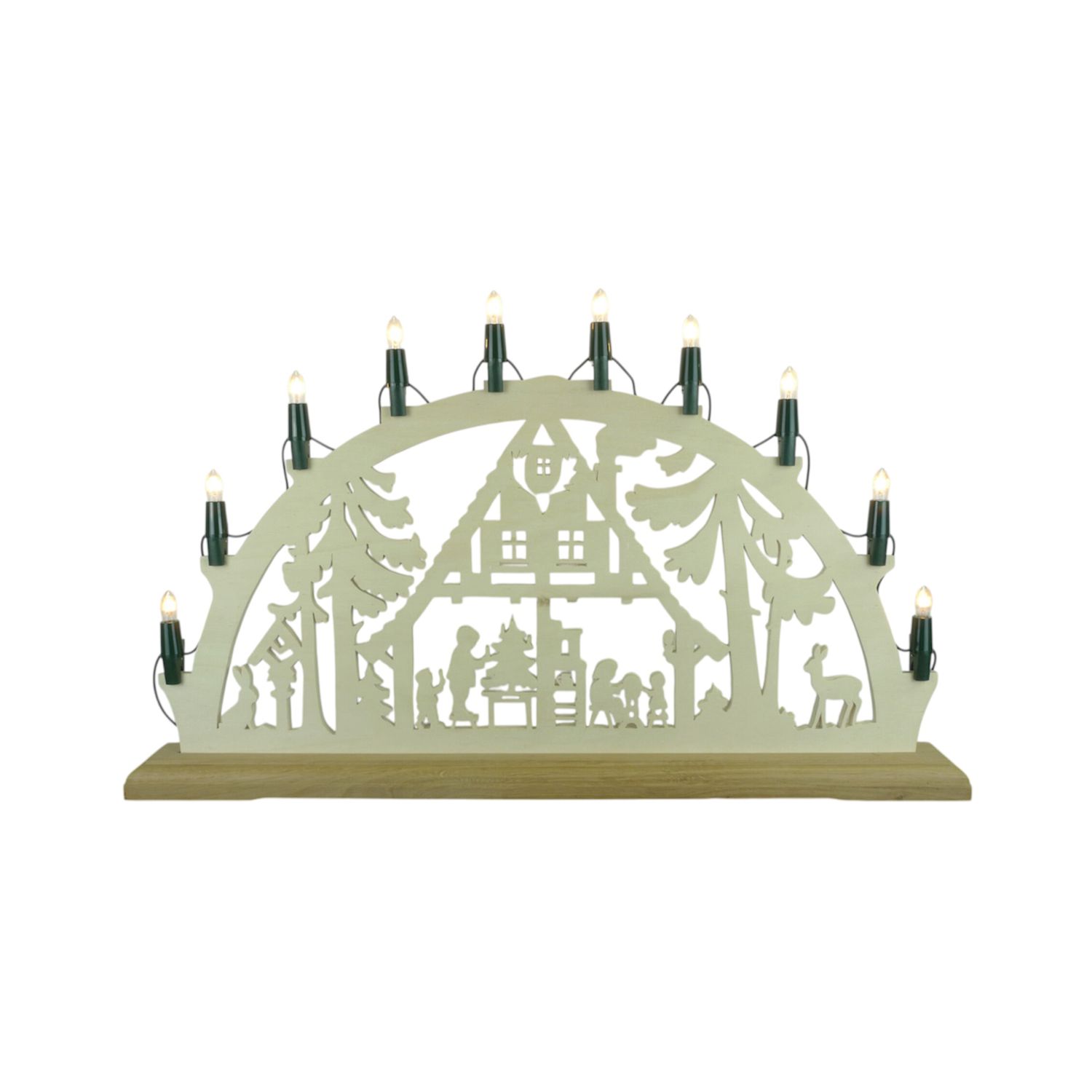 Narva Schwibbogenkette mit 10 Spitzkerzen beleuchtet