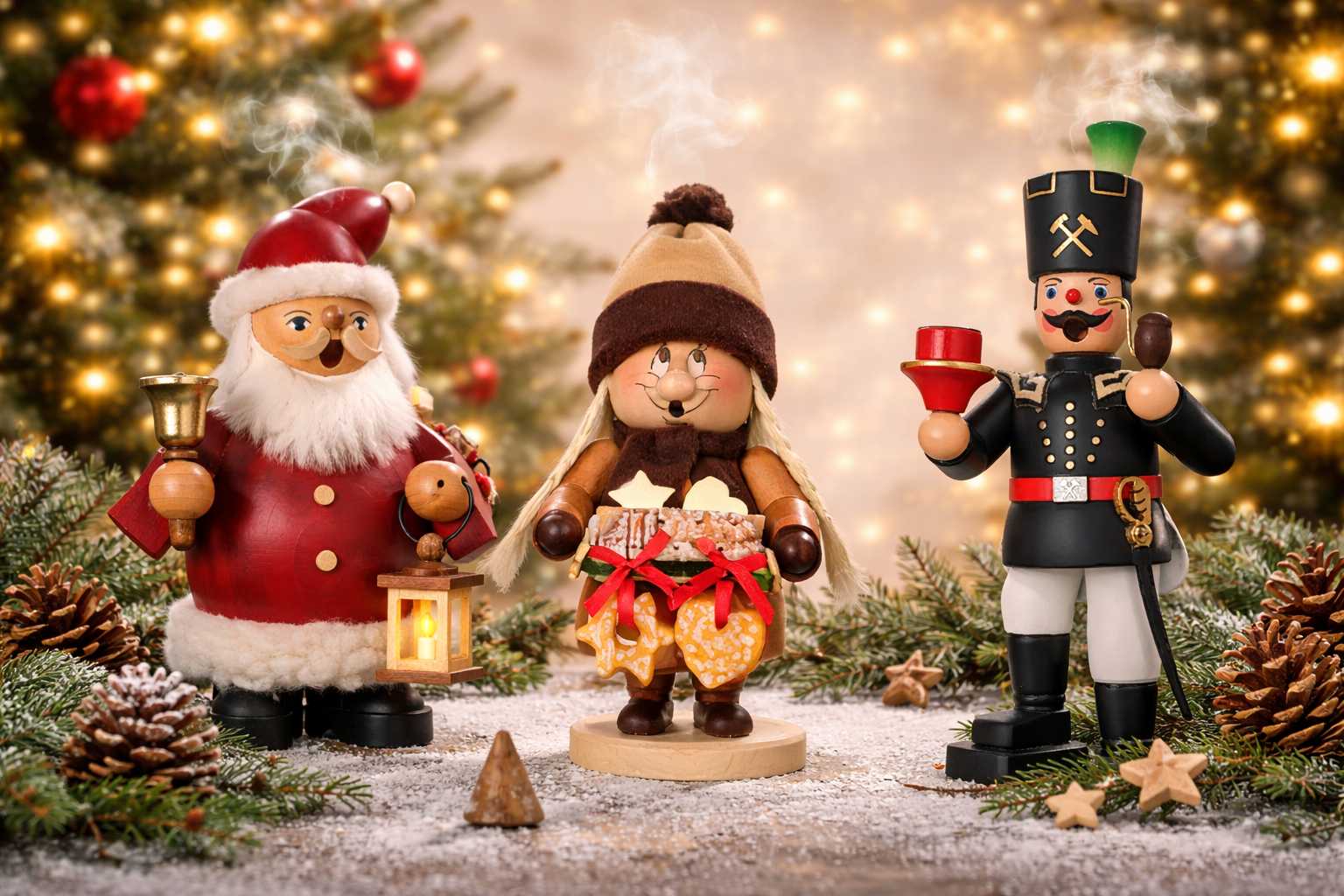 Kategoriebild Räuchermänner mit 3 Räuchermännchen