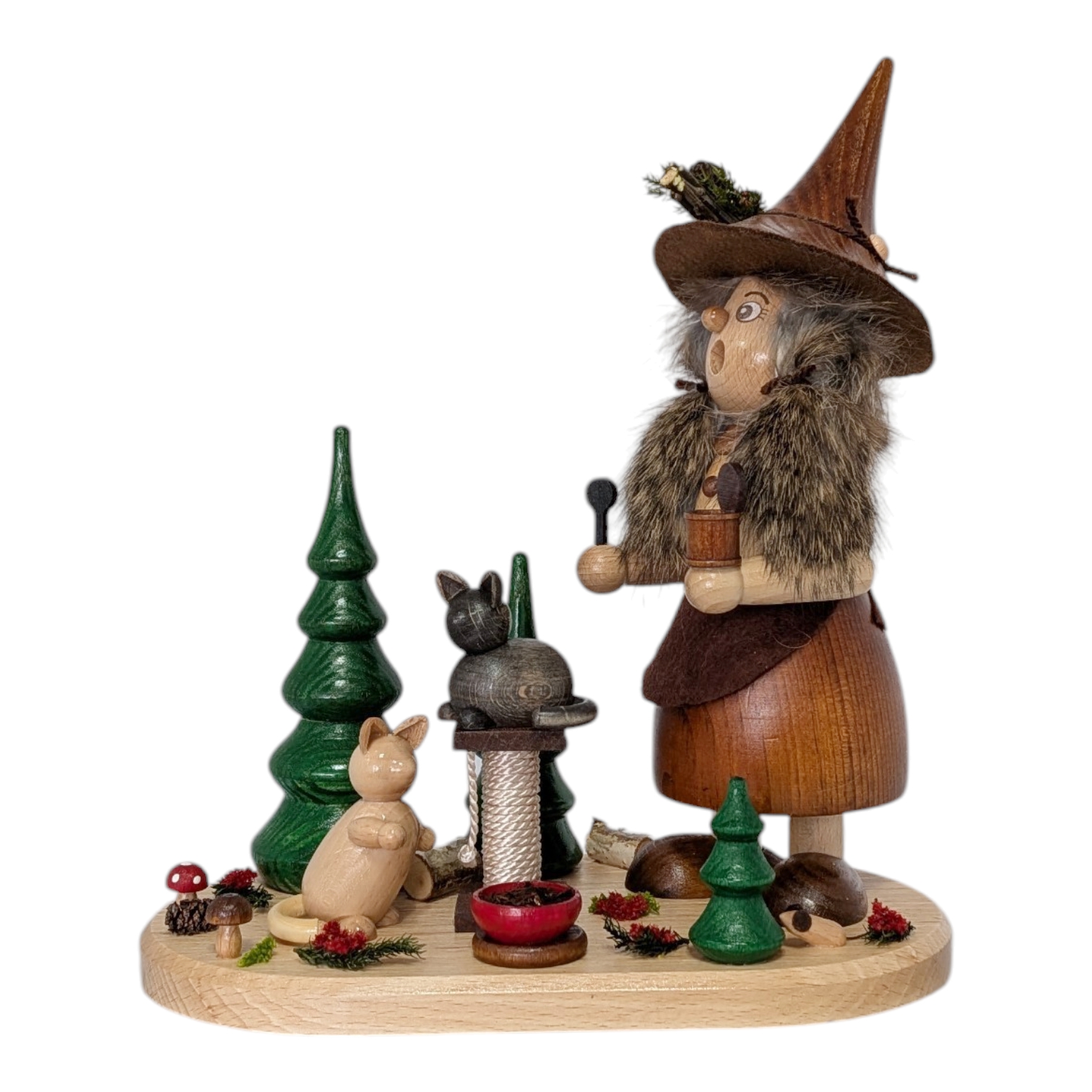 Räucherfigur Wichtelfrau Katzenfreundin