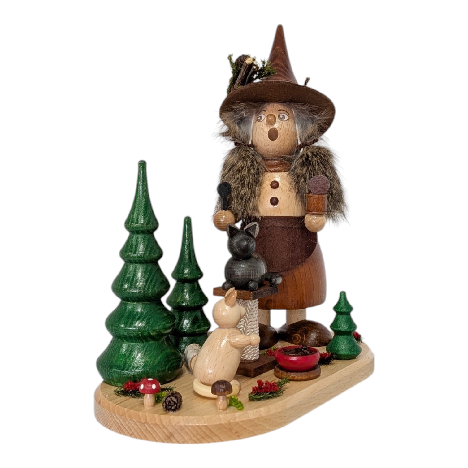 Räucherfigur Wichtelfrau Katzenfreundin