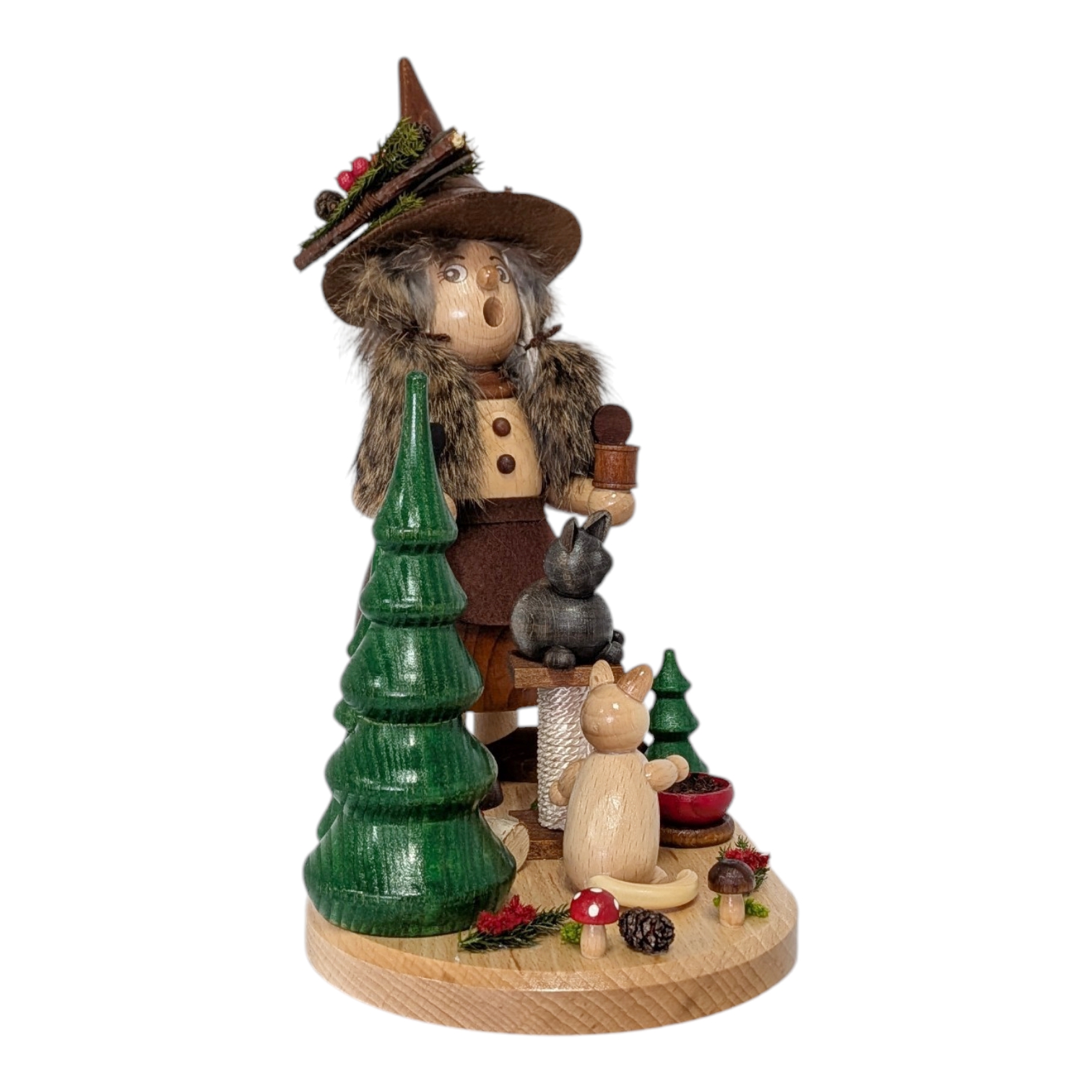 Räucherfigur Wichtelfrau Katzenfreundin