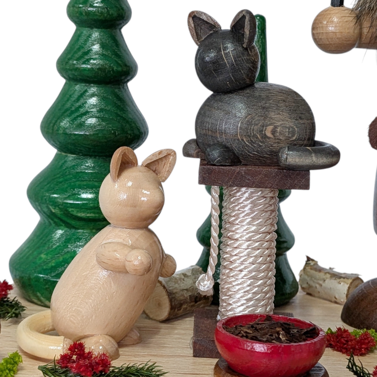 Räucherfigur Wichtelfrau Katzenfreundin