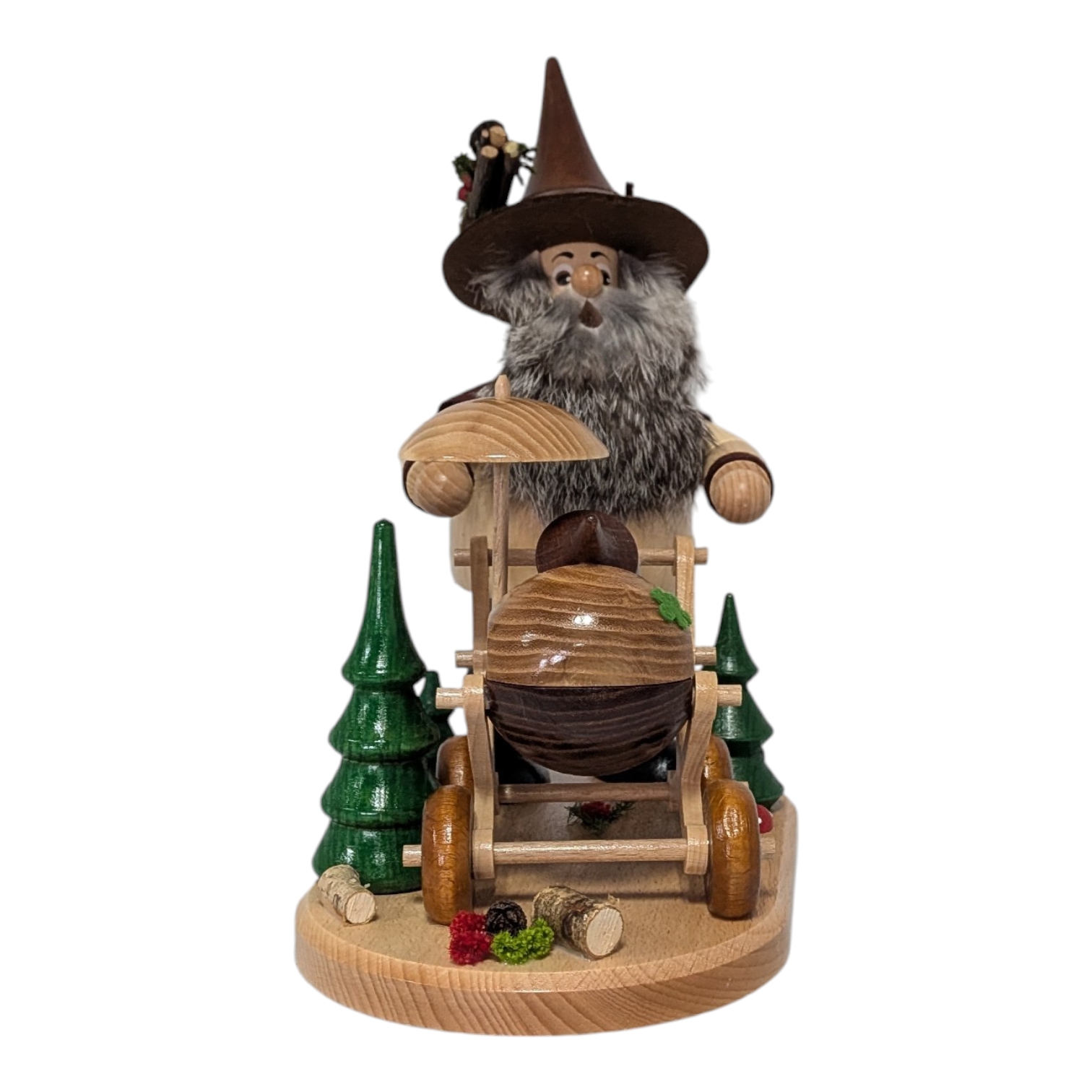 Räucherfigur Waldwichtel mit Kinderwagen