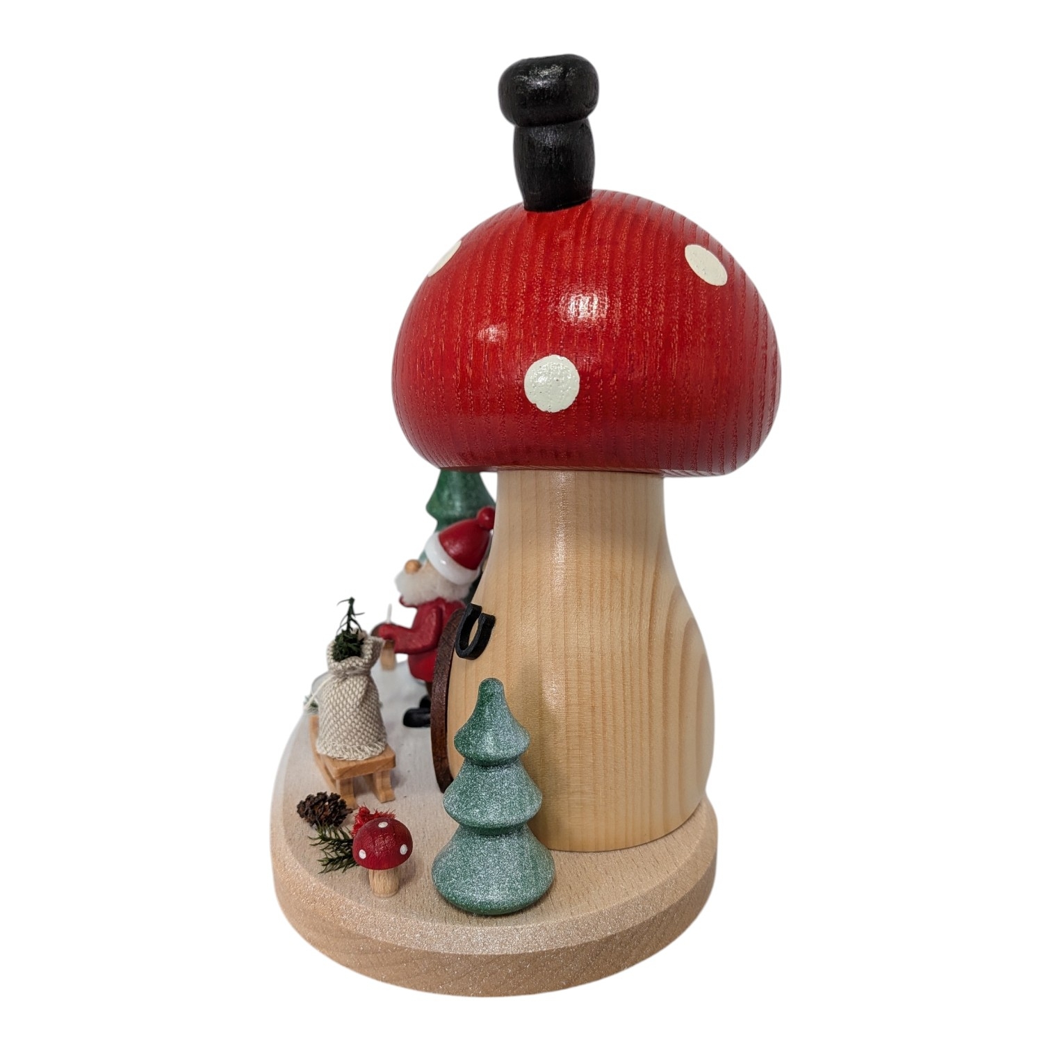 Räucherfigur Pilzhaus Niko der Weihnachtsmannwichtel