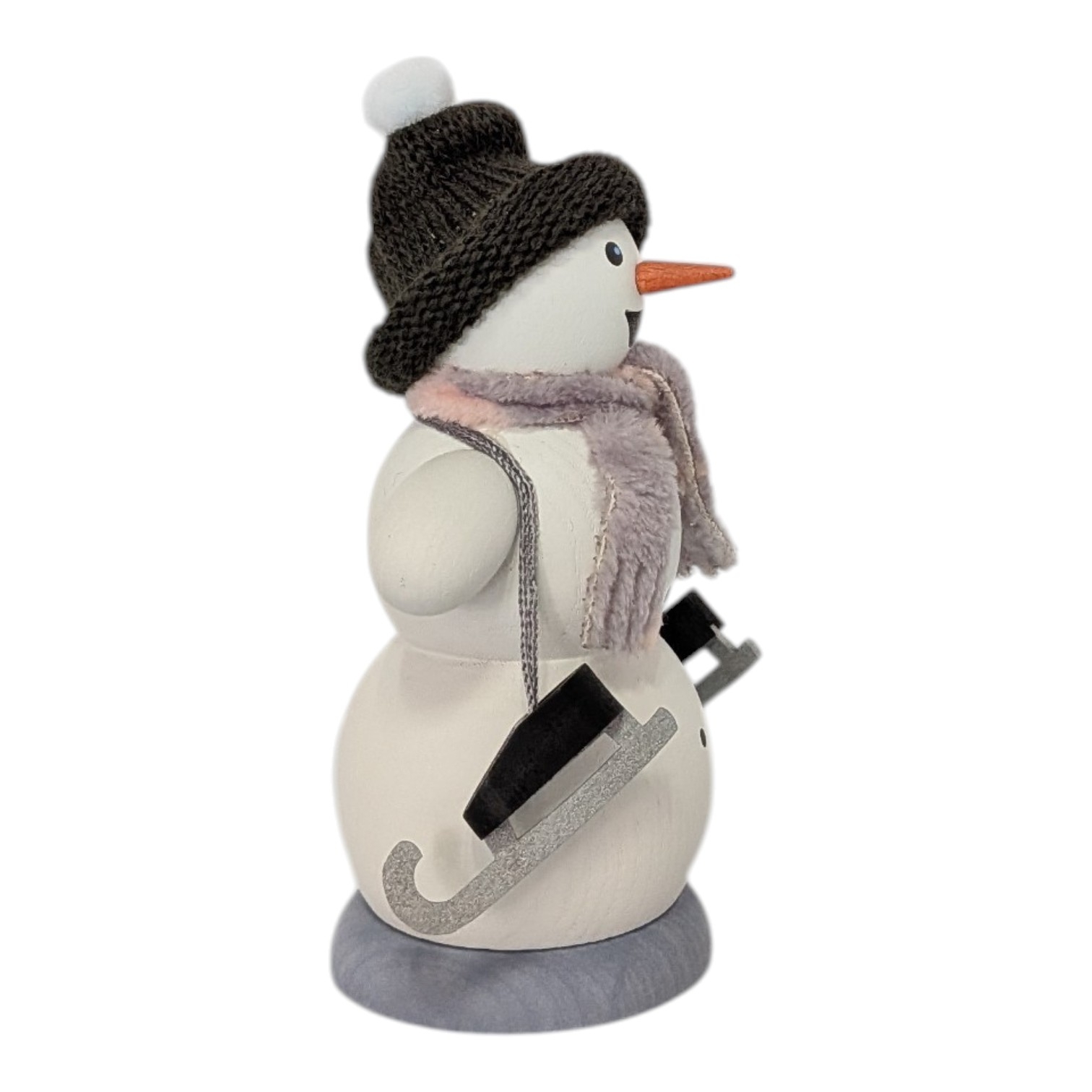 Räuchermann Schneemann mit Schlittschuhen
