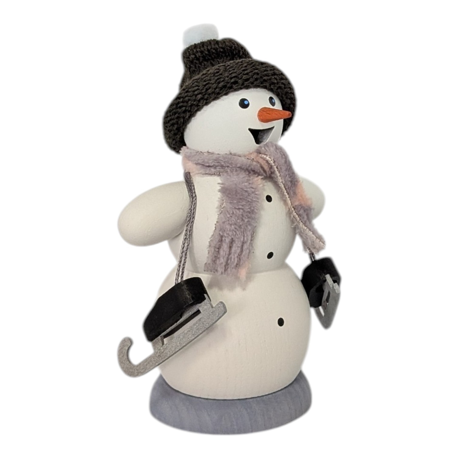 Räuchermann Schneemann mit Schlittschuhen