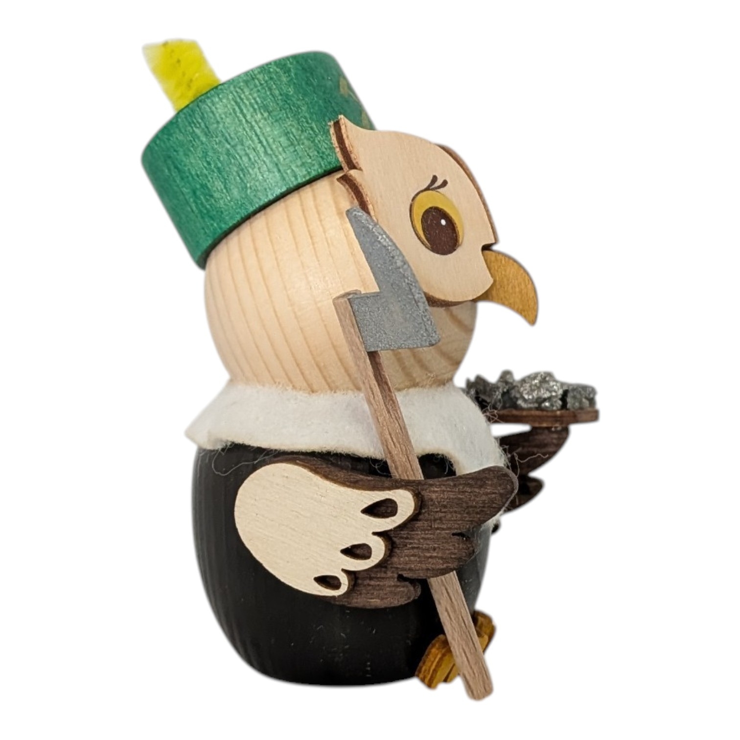 Holzfigur Mini-Eule Bergmann