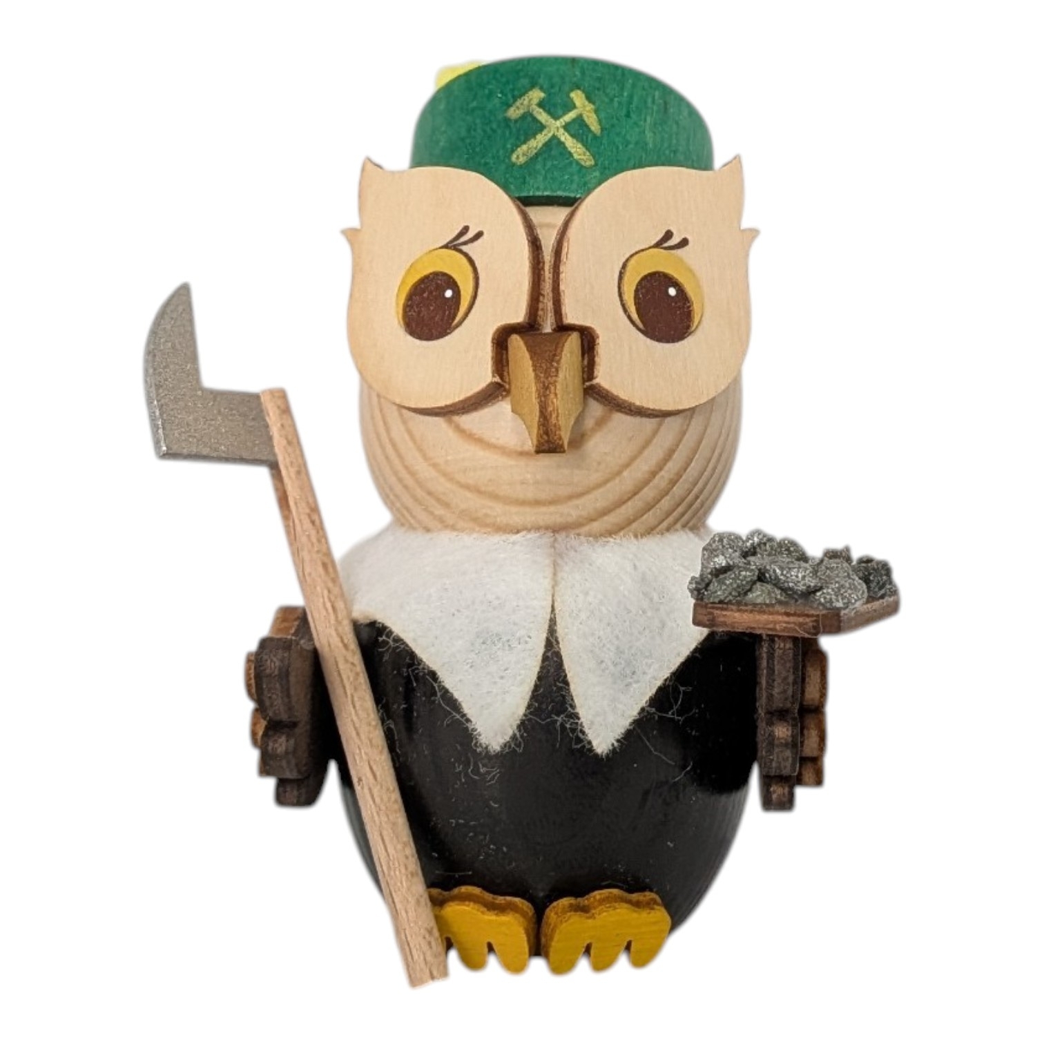 Holzfigur Mini-Eule Bergmann