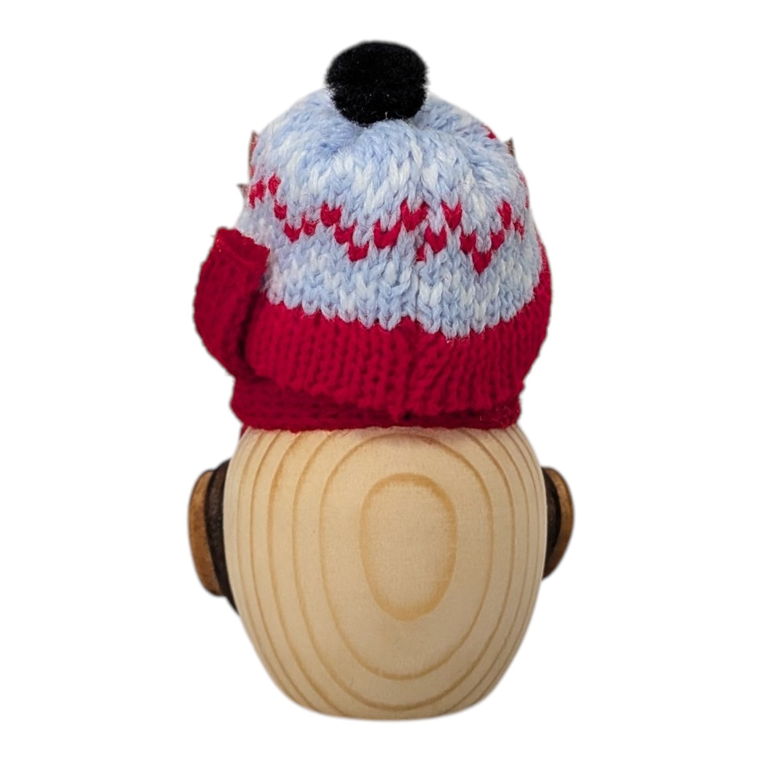 Holzfigur Mini-Eule mit Schneemann