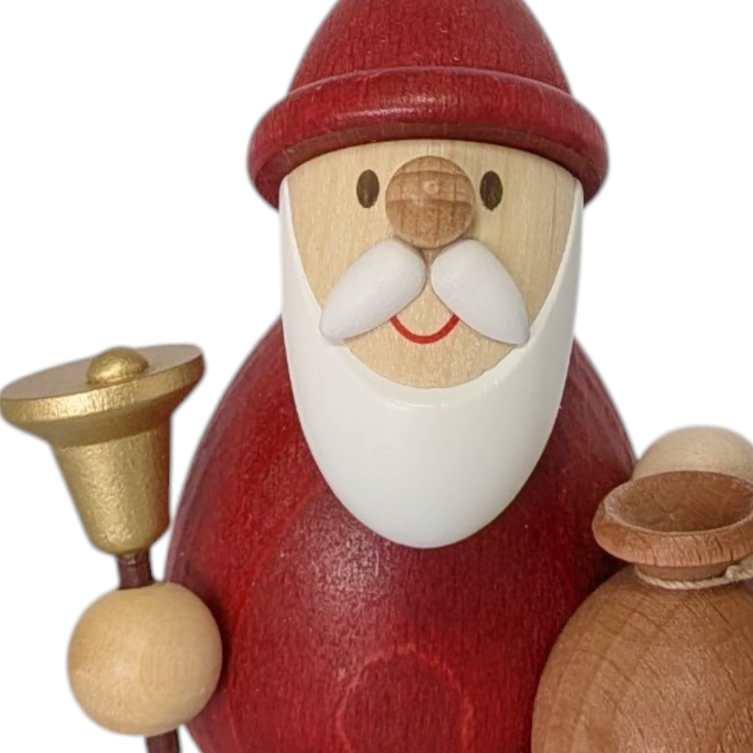 Weihnachtsmann mit Glocke, Sack und Weihnachtsbaum
