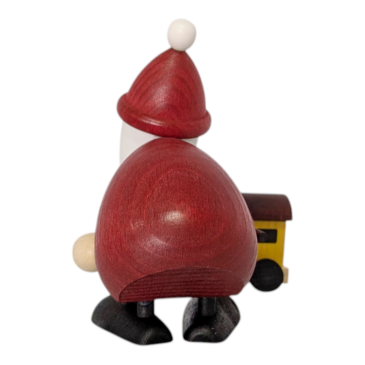 Weihnachtsmann mit Pinsel und Eisenbahn