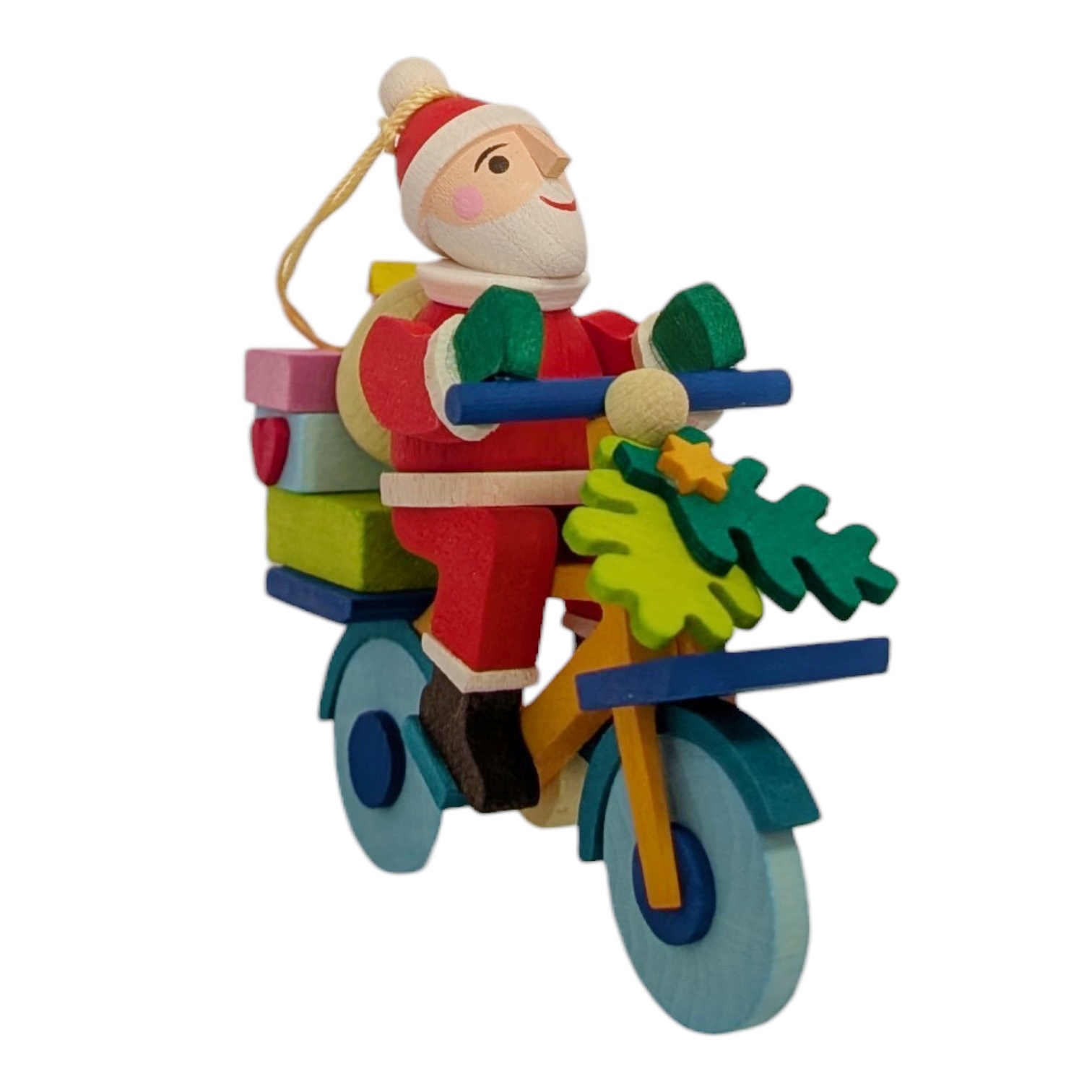 Baumbehang Wichtel auf Fahrrad