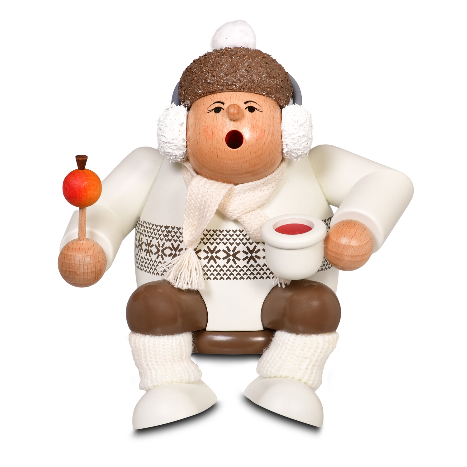 Kantenhocker Räucherfigur Weihnachtsmarktbesucherin