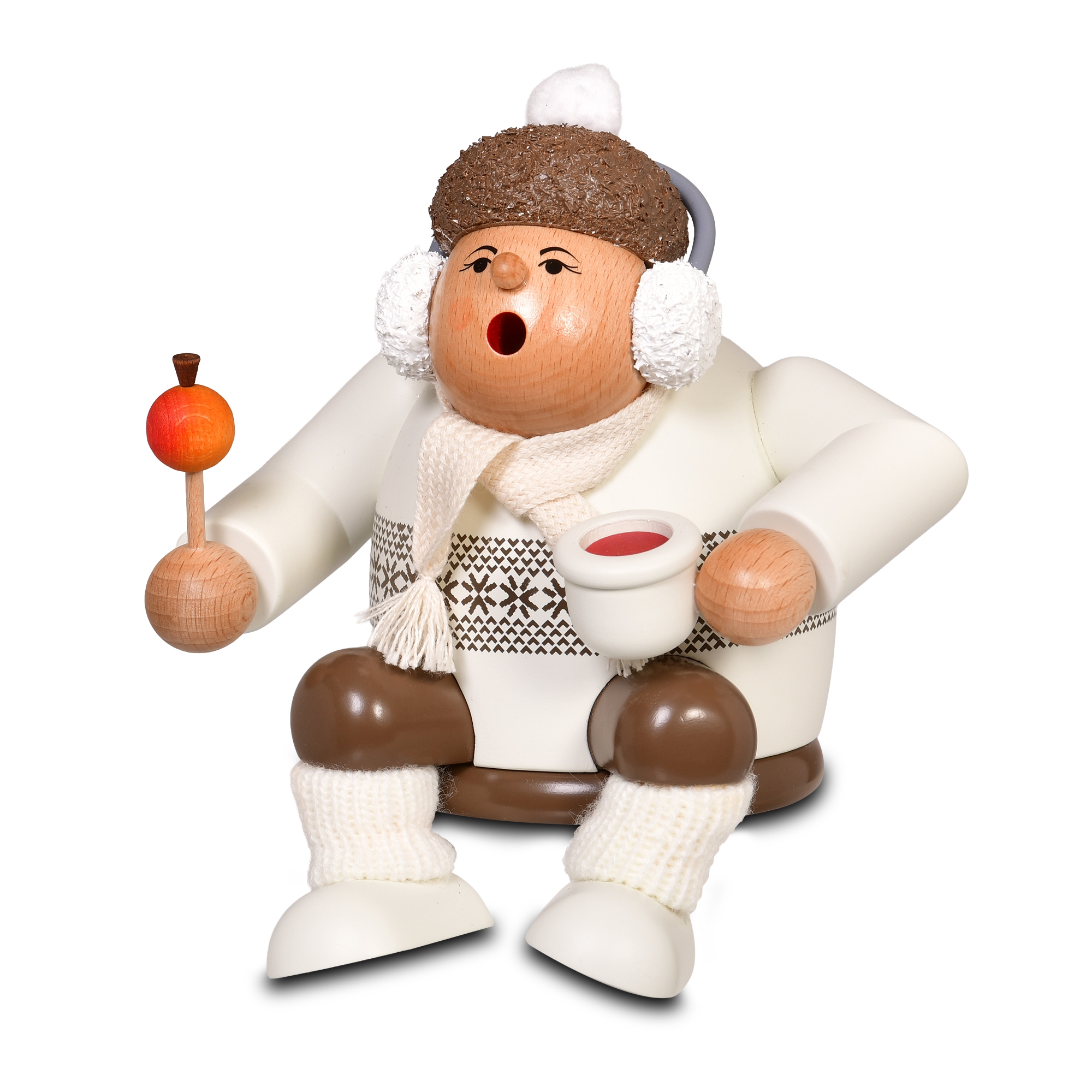 Kantenhocker Räucherfigur Weihnachtsmarktbesucherin