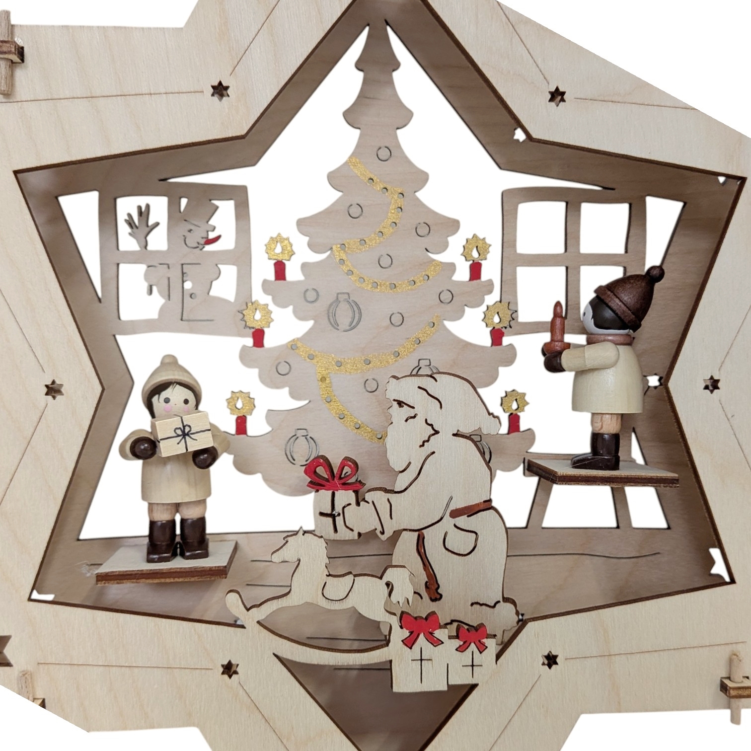 Fensterstern Winterkinder, elektrisch
