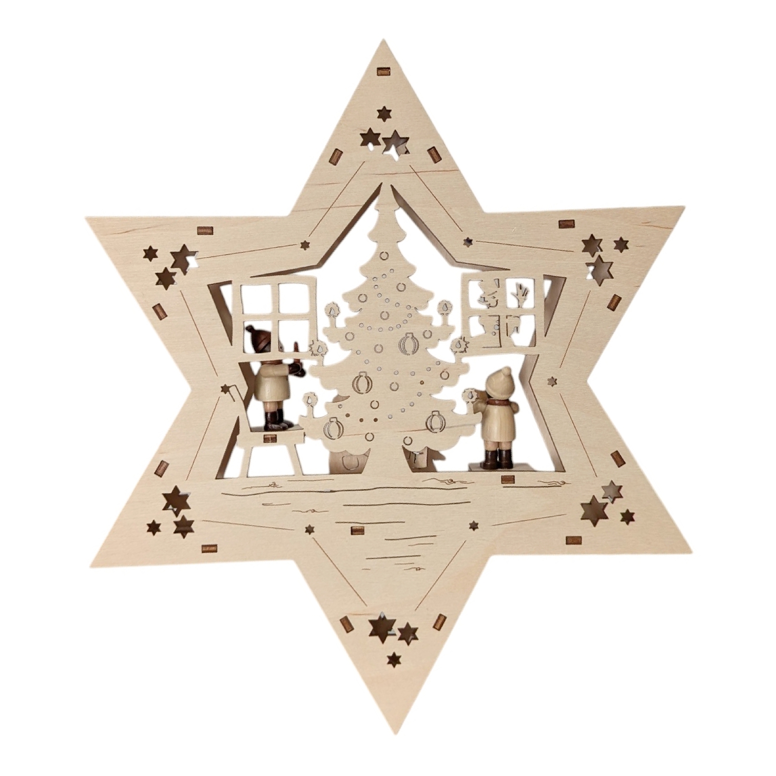 Fensterstern Winterkinder, elektrisch