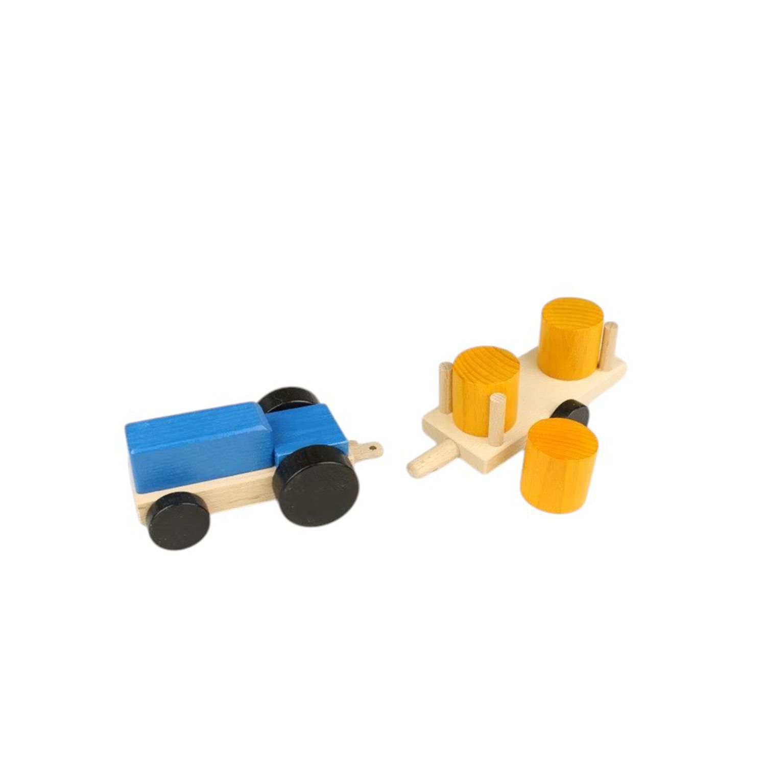 Traktor mit Strohballen – kreatives Spielen mit Holz
