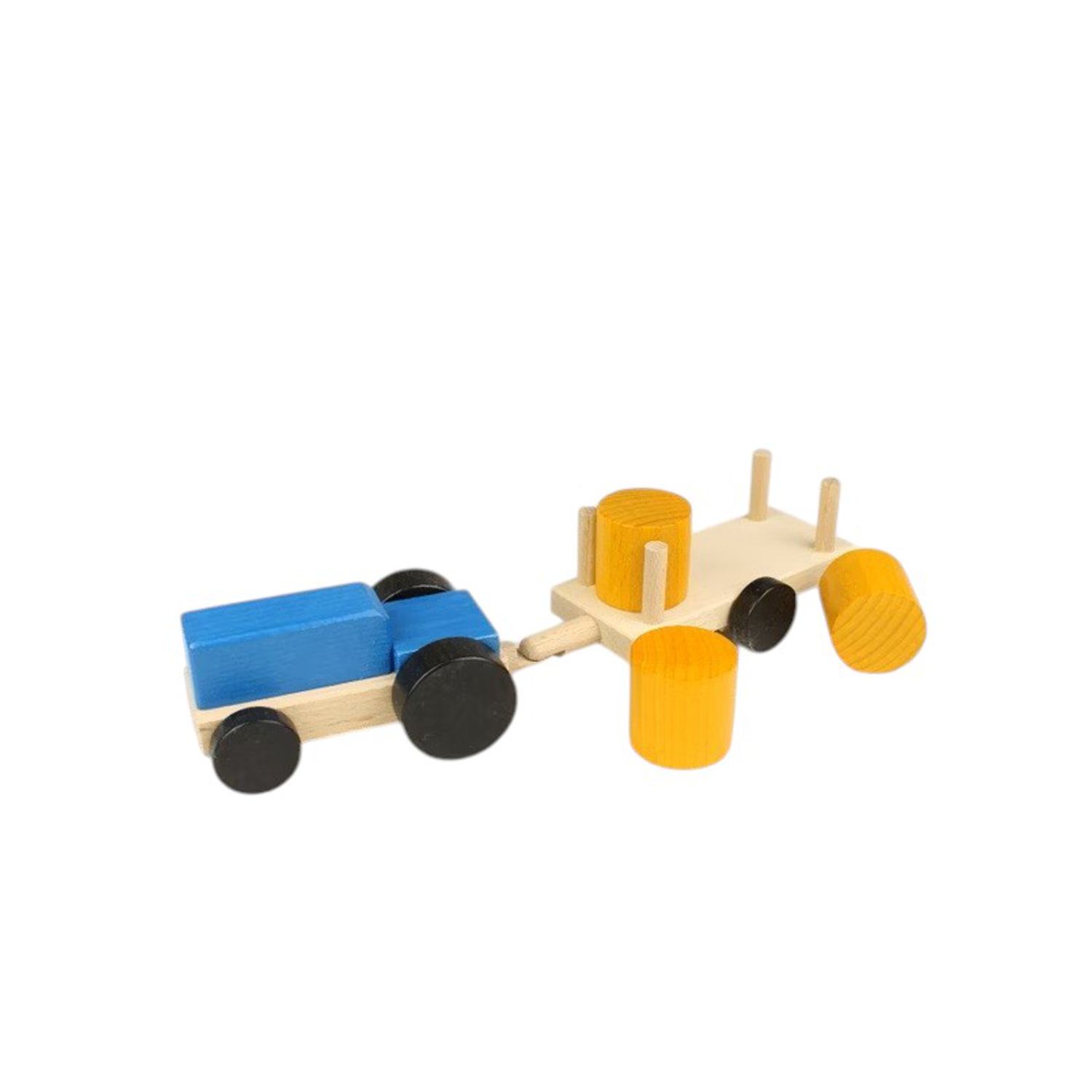 Traktor mit Strohballen – kreatives Spielen mit Holz