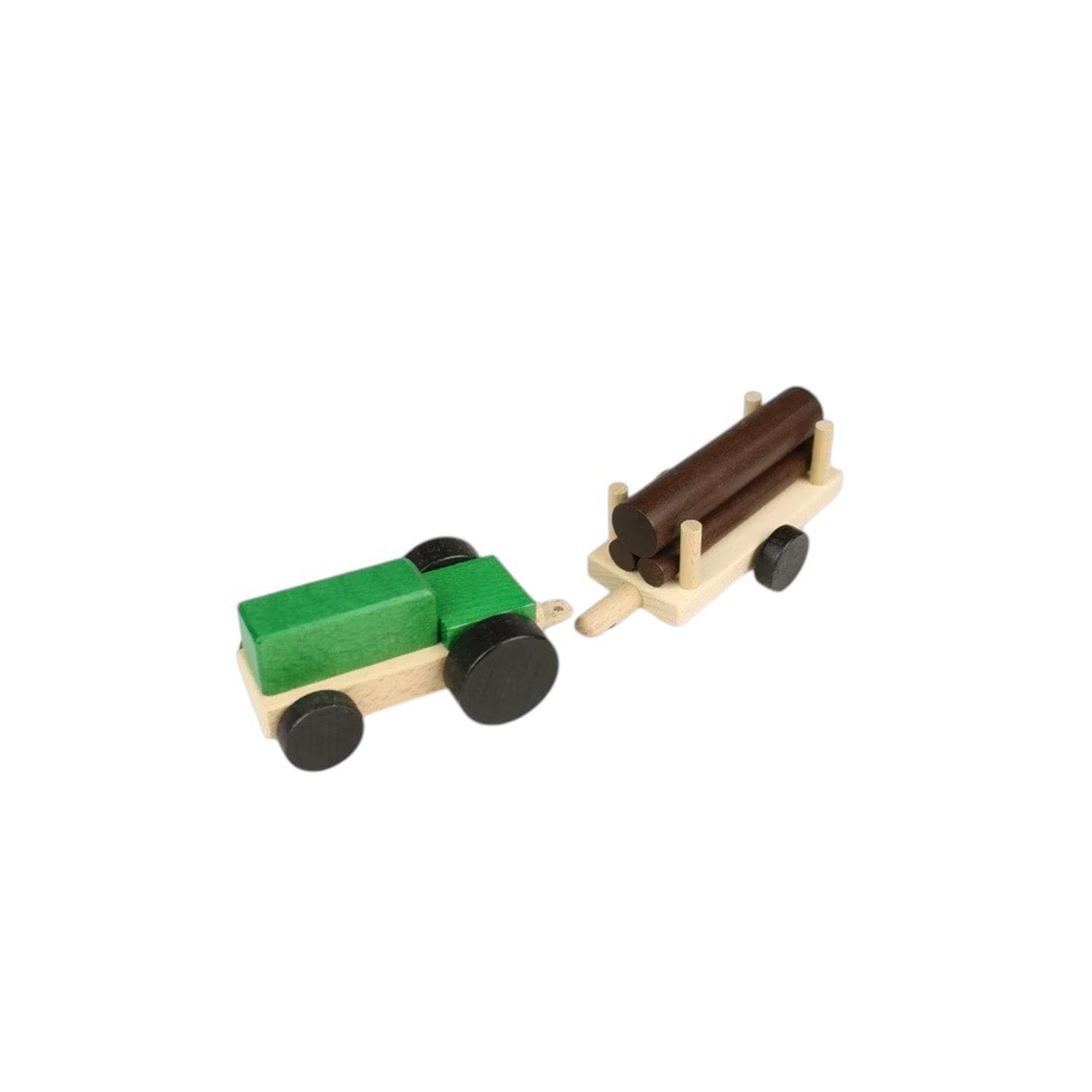 Traktor mit Langholz – kreatives Spielen mit Holz