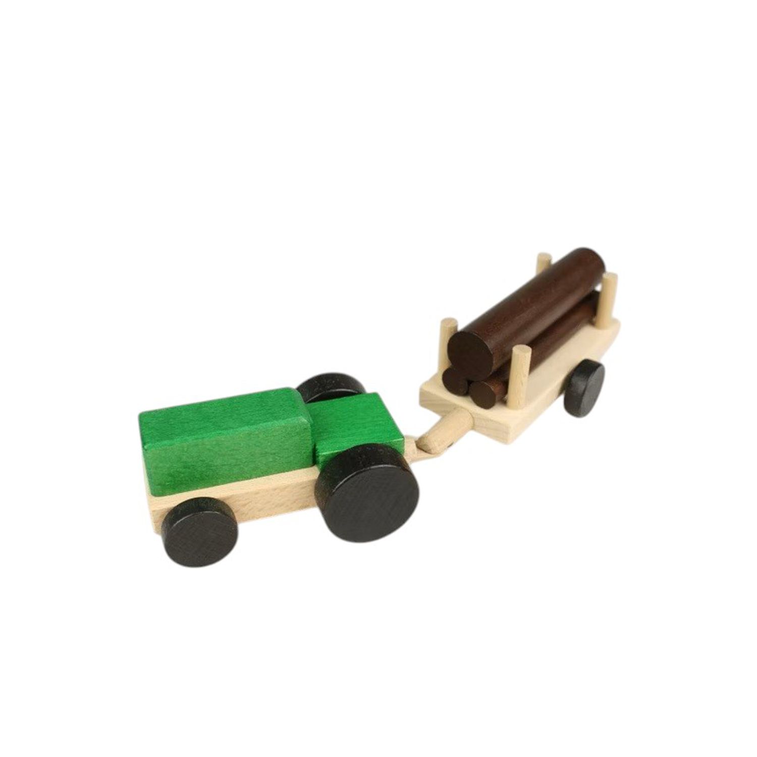 Traktor mit Langholz – kreatives Spielen mit Holz