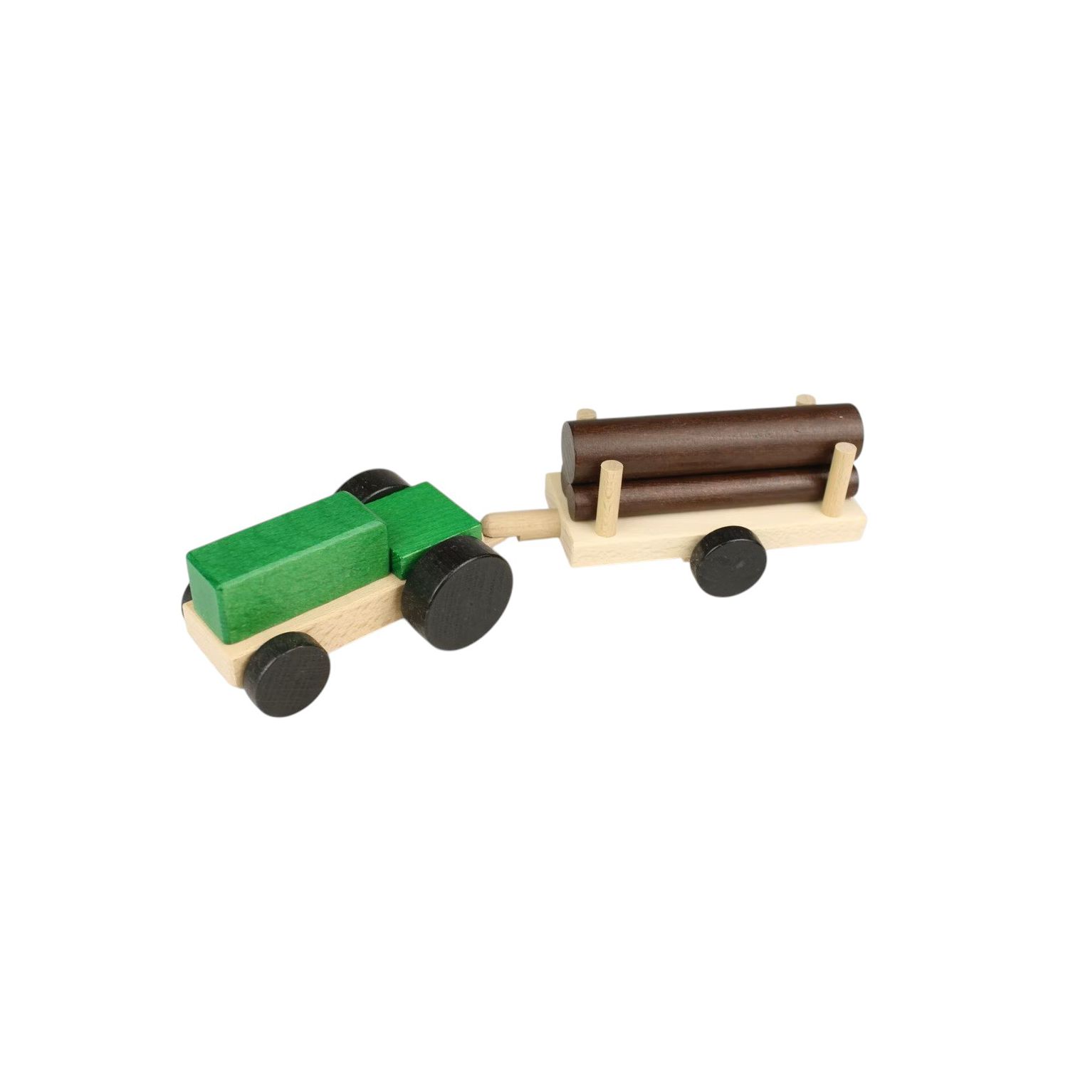 Traktor mit Langholz – kreatives Spielen mit Holz