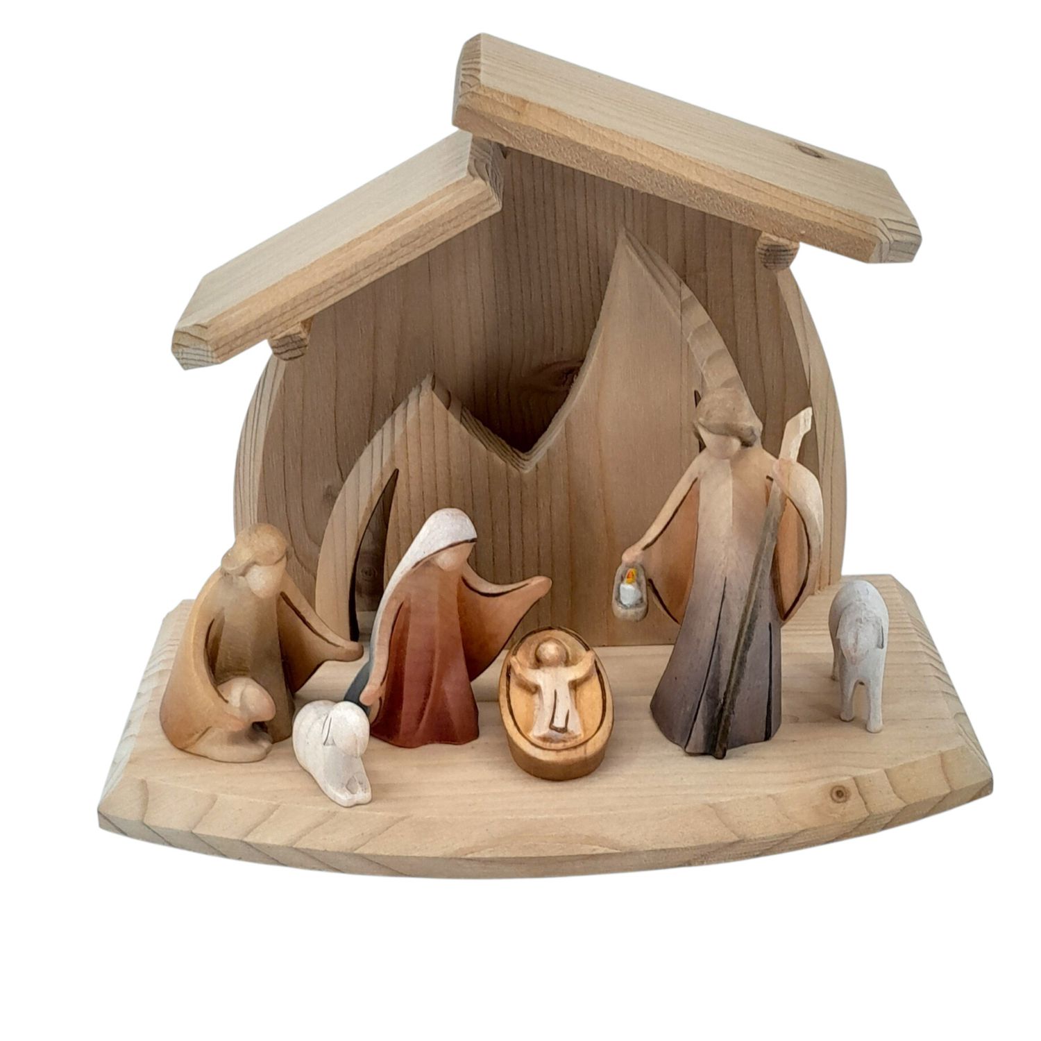 Stall Altea mit Krippenfiguren Aram LED 6-tlg. bunt